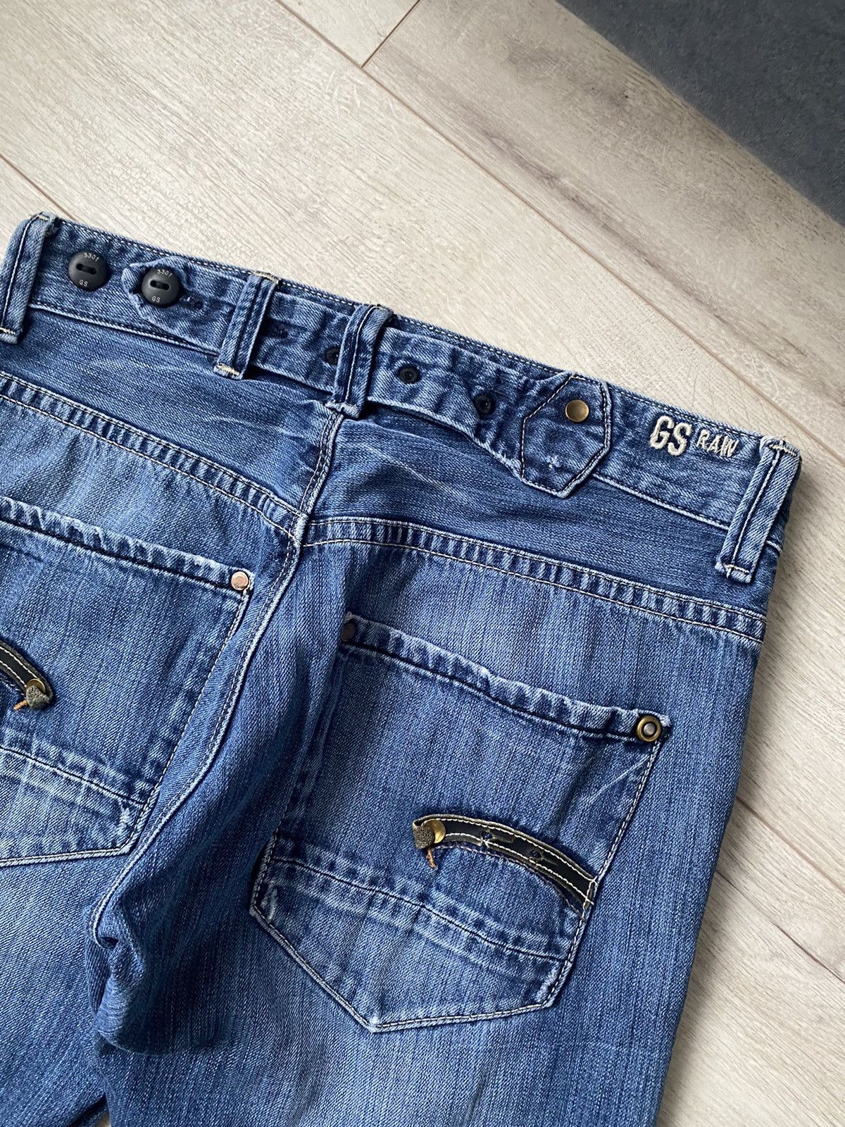 If Six Was Nine Vintage G-Star Bootcut Japan Style Denim Jeans Y2K Faded Size US 34 / EU 50 - 4 Thumbnail