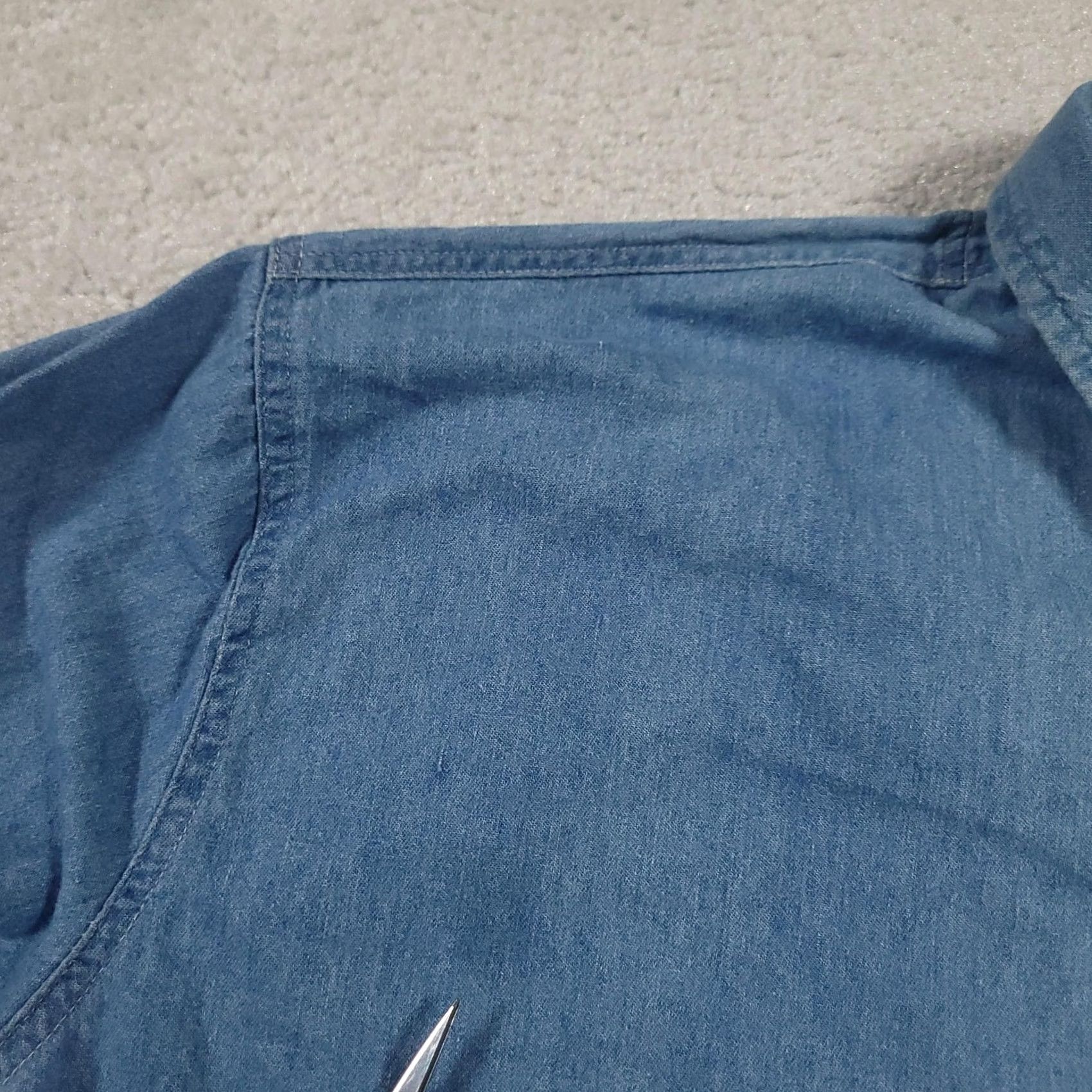 Vintage Weston Wear Shirt Womens Large Blue Denim Long Sleeve Button-Up Western 90s Size L / US 10 / IT 46 - 6 Thumbnail
