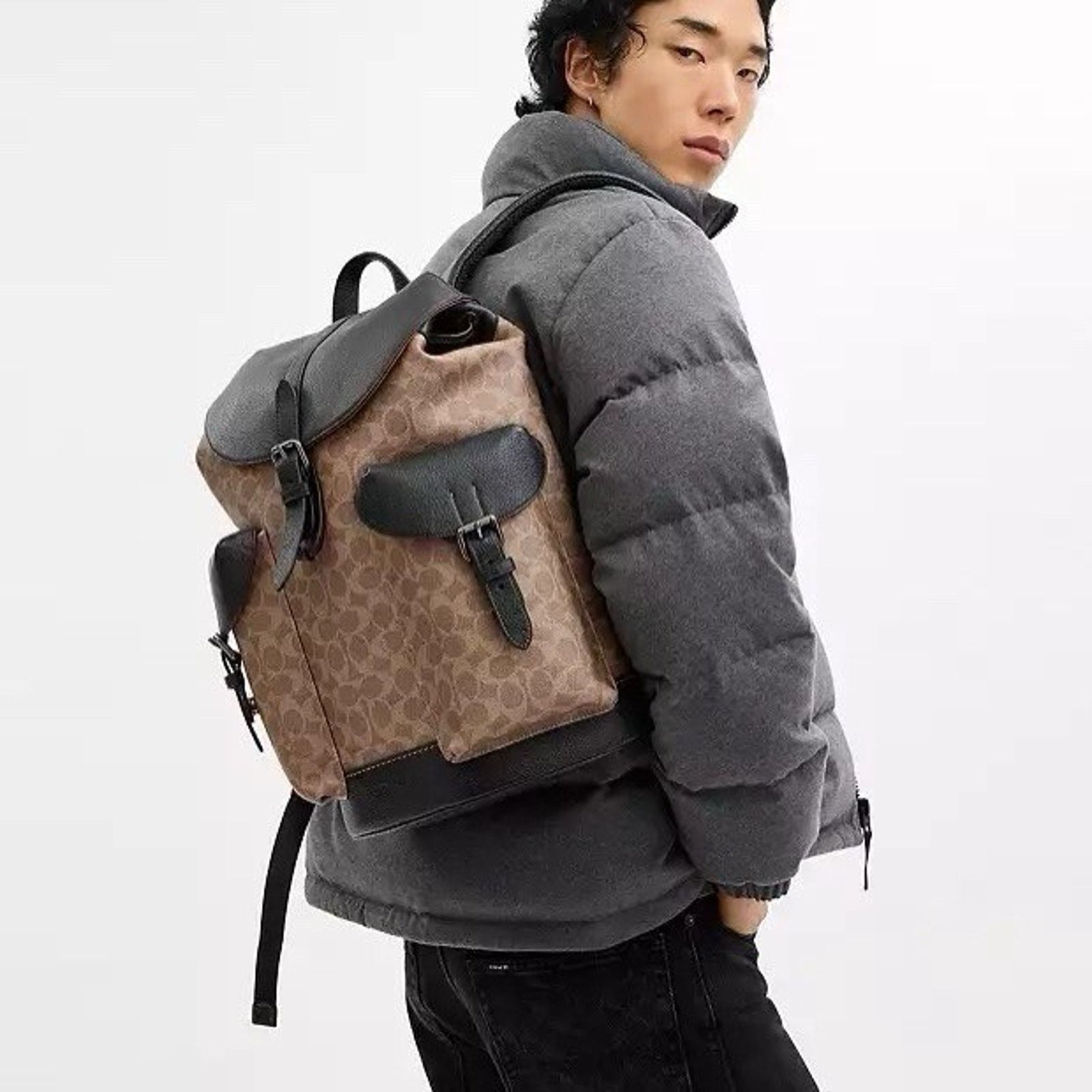 Coach NWT Coach CW211 Warner Tan Large Backpack QB/Tan/Black Size ONE SIZE - 5 Thumbnail