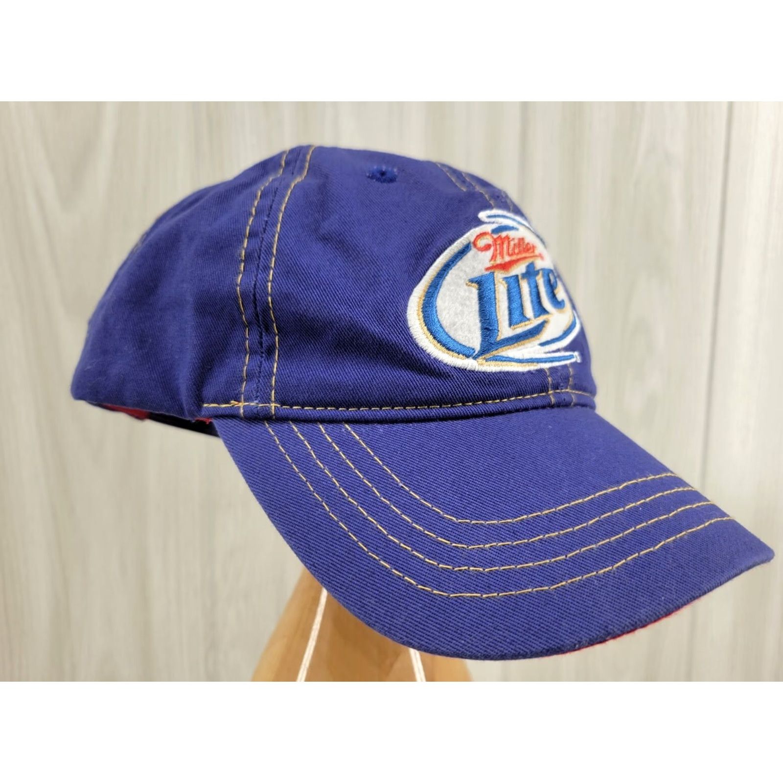 Vintage Miller Lite Baseball Cap Mens Blue Strapback Hat Logo Beer Bar Pub Embroidered Adjustable Lightweight Canvas Size ONE SIZE - 3 Thumbnail