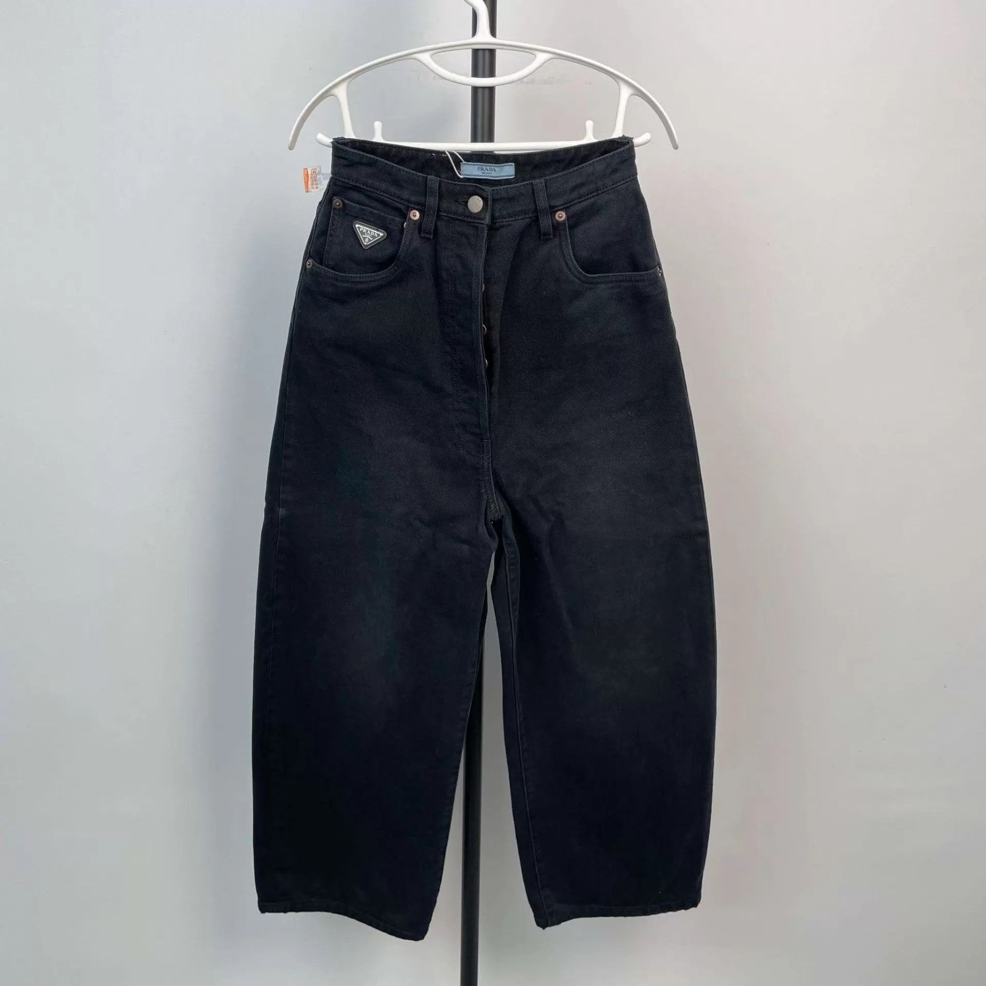 Prada Denim Wide-leg Black Pants