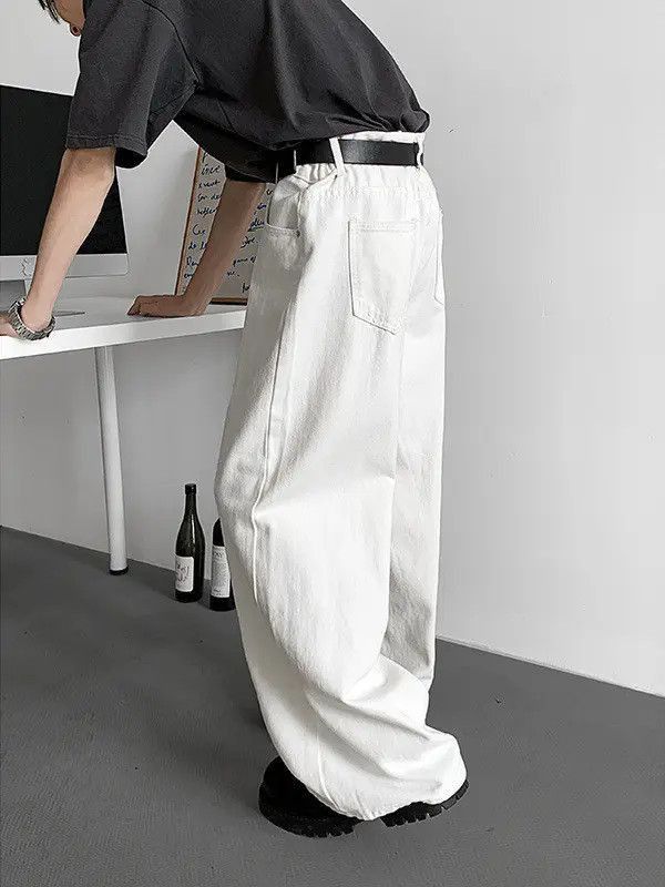 Japanese Brand Retro loose straight leg wide leg jeans Size US 32 / EU 48 - 5 Thumbnail