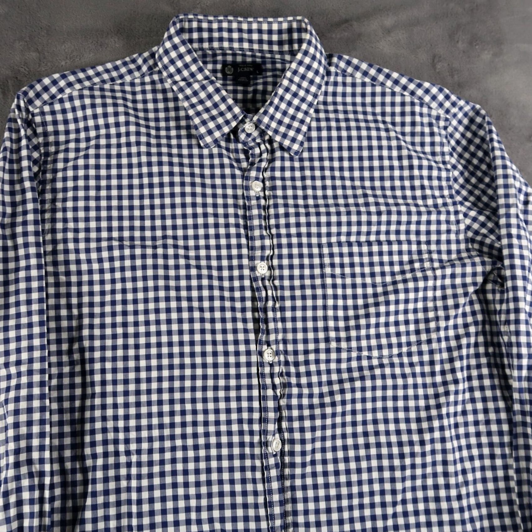 J.Crew J. Crew Men Button-Up Shirt Long Sleeve 2-PLY 100% Cotton Size L Blue White Size US L / EU 52-54 / 3 - 6 Thumbnail