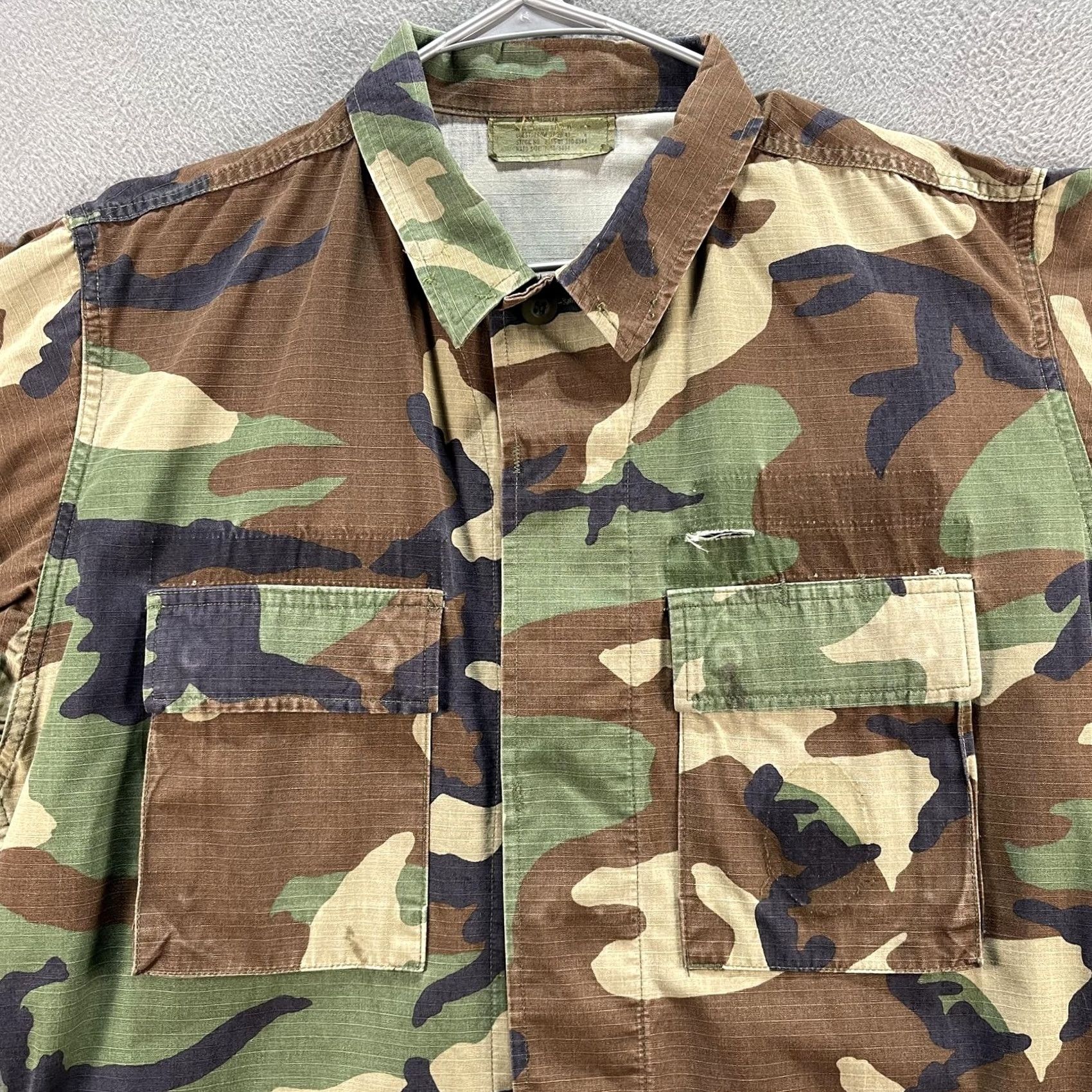 Vintage VINTAGE USGI BDU Jacket Mens M Regular Woodland Camo Ripstop Field 90s Size US M / EU 48-50 / 2 - 2 Thumbnail