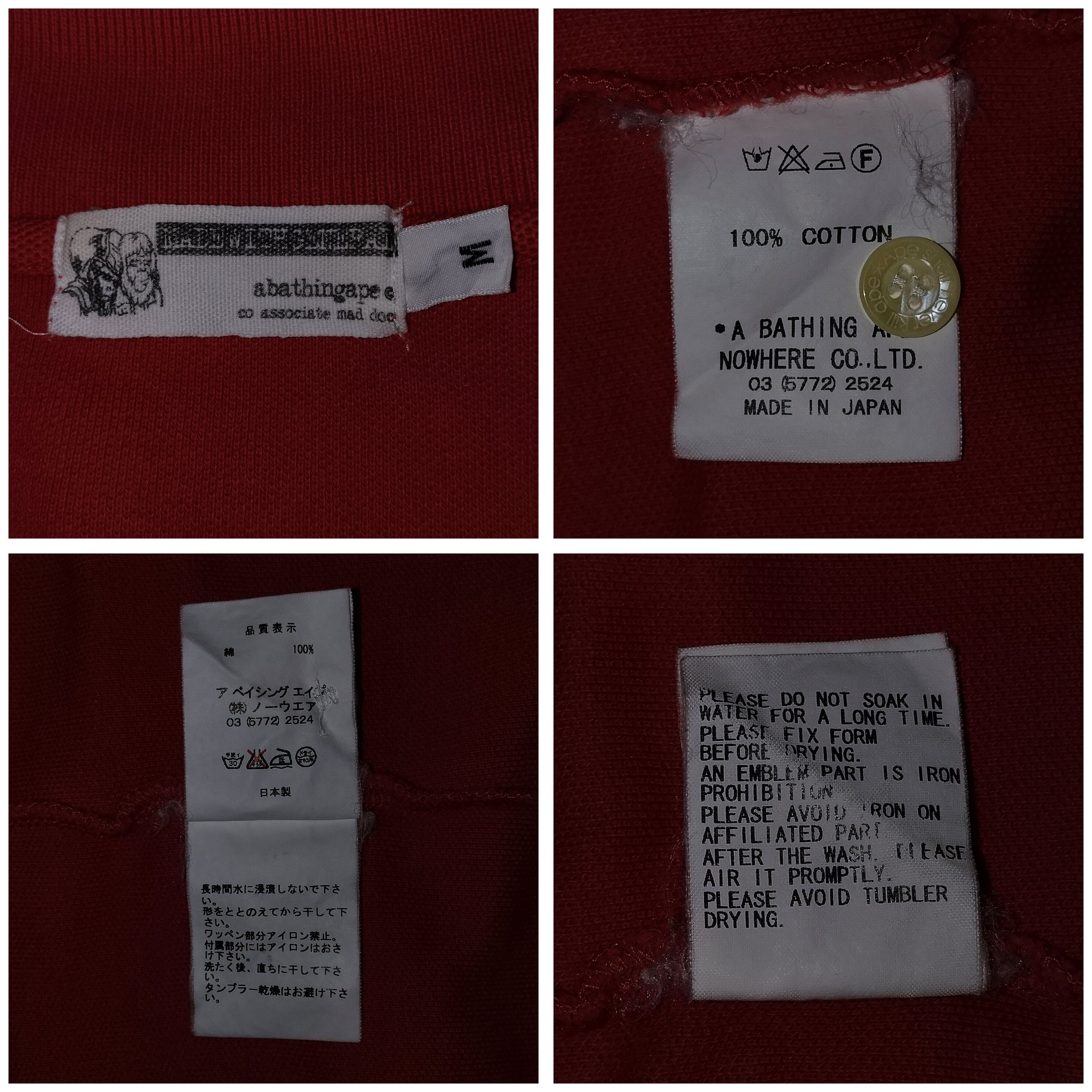 Bape 2005 Vintage Bape Point Ape Red Polo Size US M / EU 48-50 / 2 - 4 Thumbnail