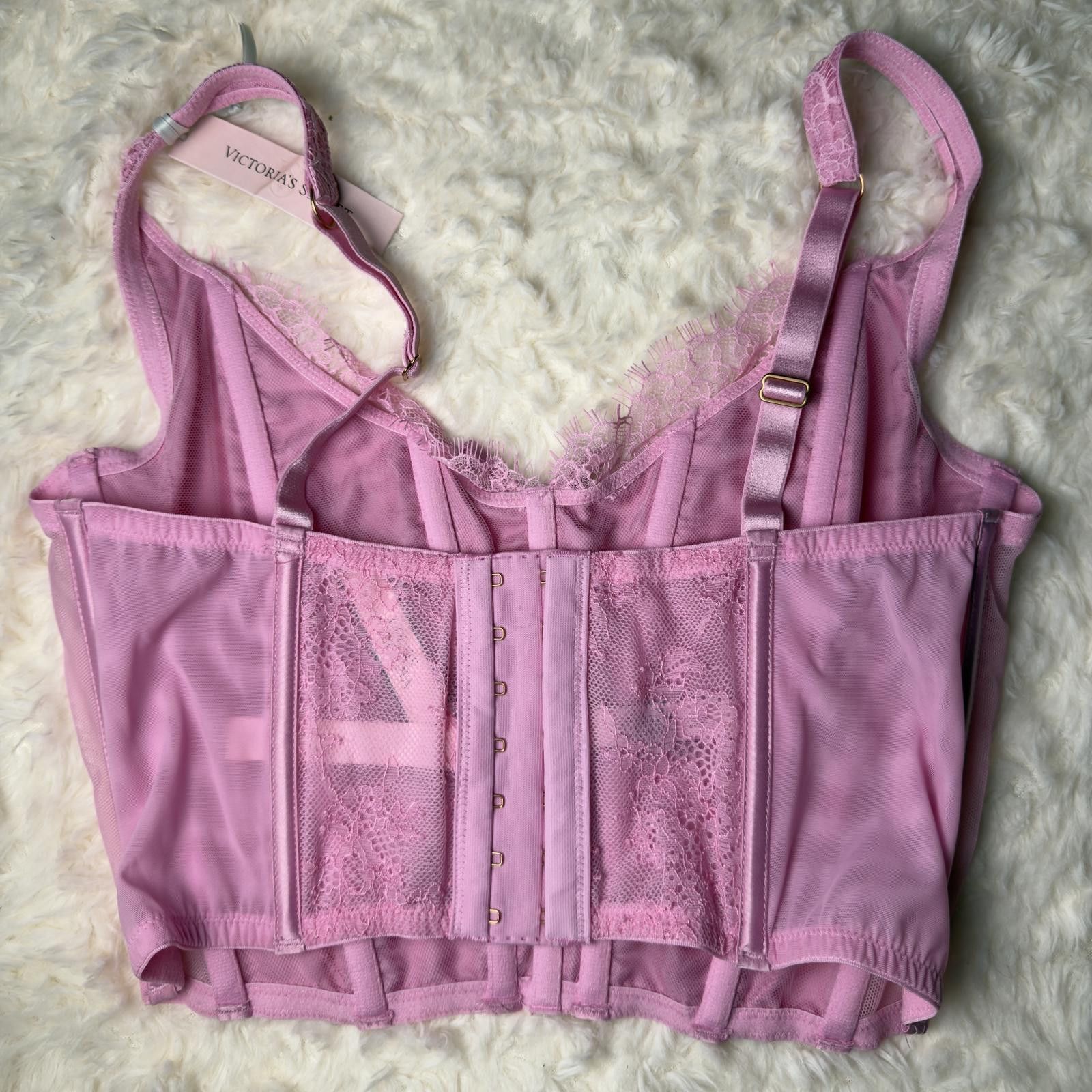 Other Victoria's Secret Pink Lace-Up Corset Top Bra M-DD Size M / US 6-8 / IT 42-44 - 3 Thumbnail