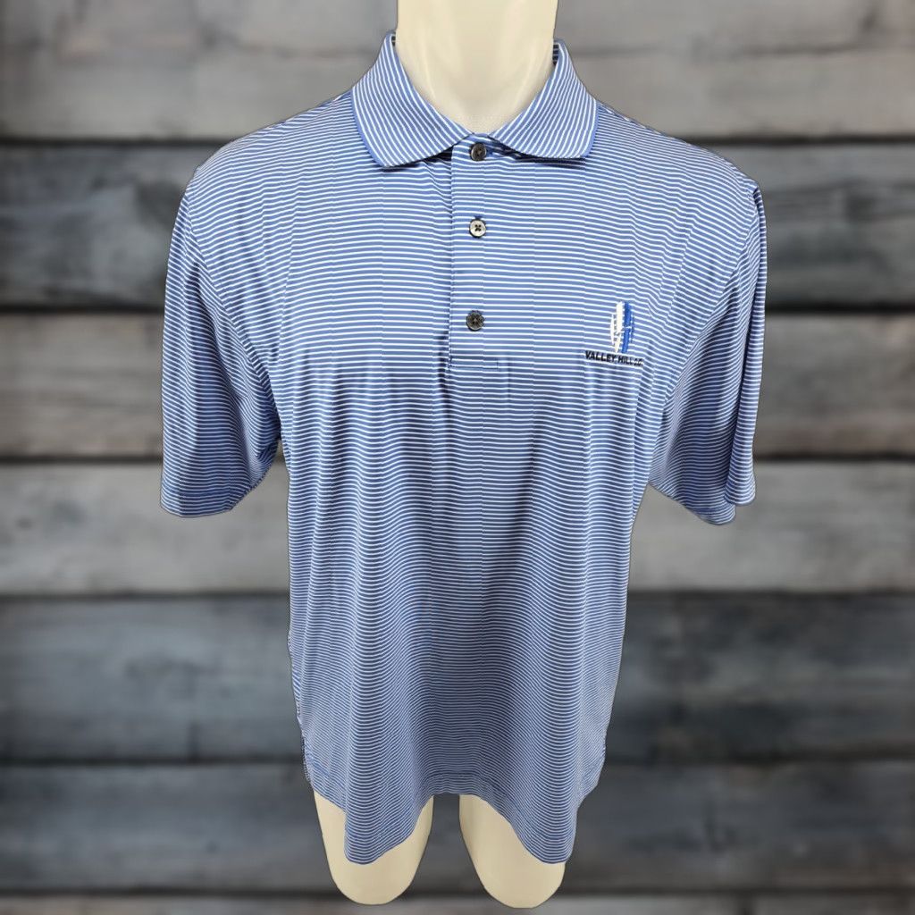 Footjoy FootJoy Polo Shirt Mens L Blue White Striped Short Sleeve Valley Hill C.C Size US L / EU 52-54 / 3 - 1 Thumbnail