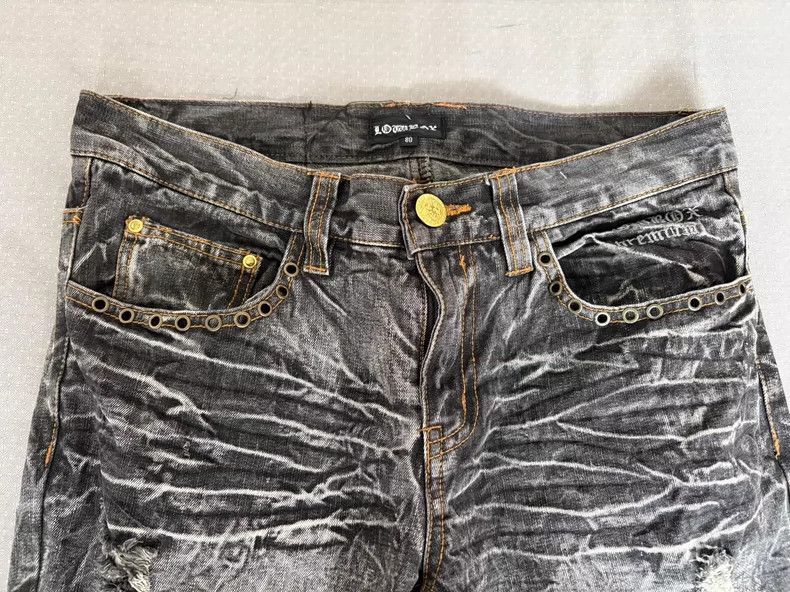 Yohji Yamamoto Vintage Gray Distressed WideLeg Jeans-2506 Size 26" / US 2 / IT 38 - 5 Thumbnail