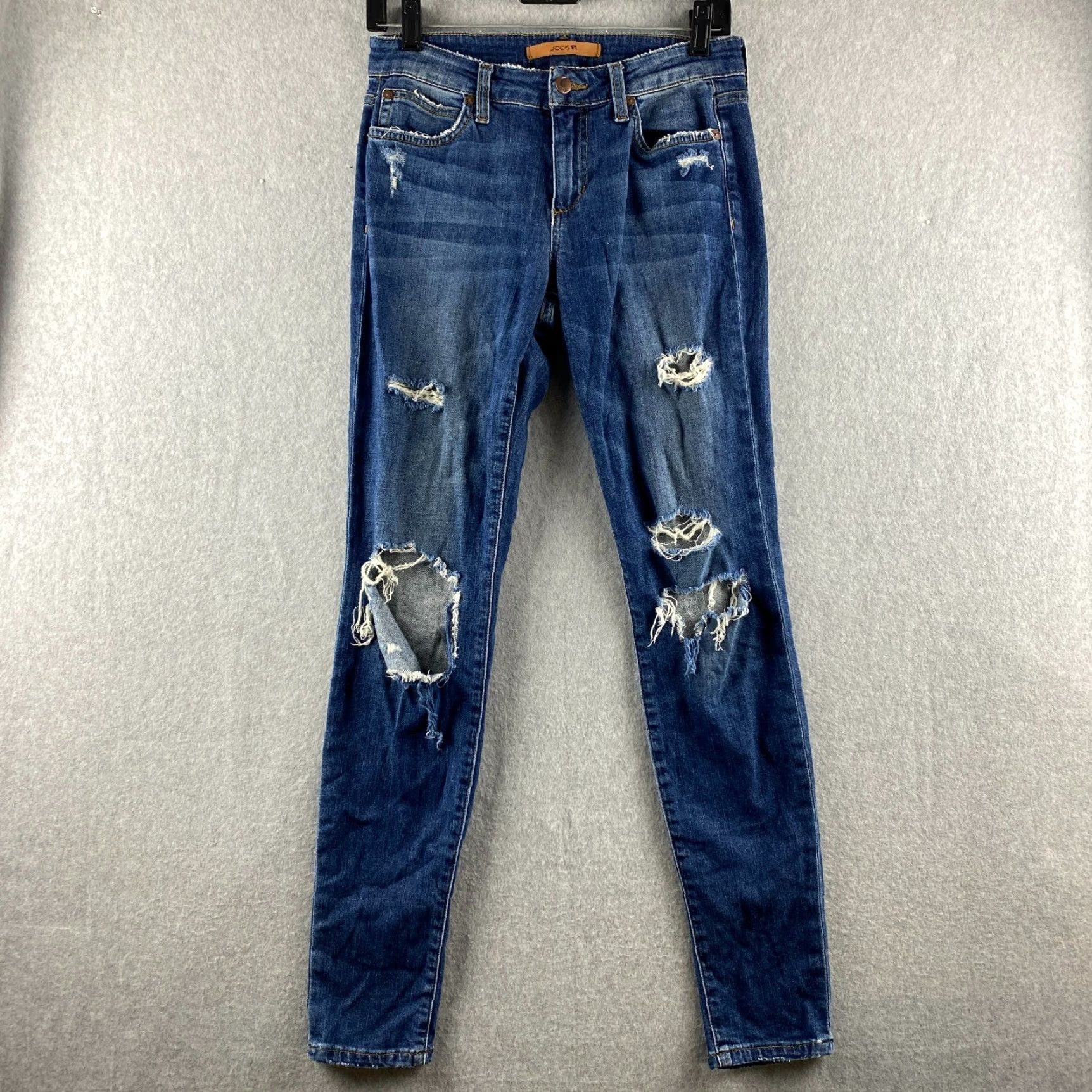 Vintage Joe's Jeans Womens Jeans 27 Blue Mid-Rise Skinny Distressed Denim 5-Pocket Womens Size 27" / US 4 / IT 40 - 2 Thumbnail