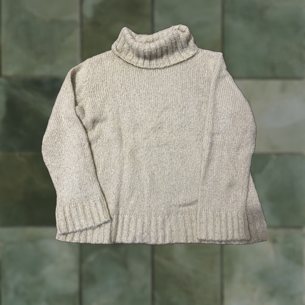 Vintage NYC Turtleneck Sweater Beige XL Women Pullover AS IS Size XL / US 12-14 / IT 48-50 - 1 Thumbnail