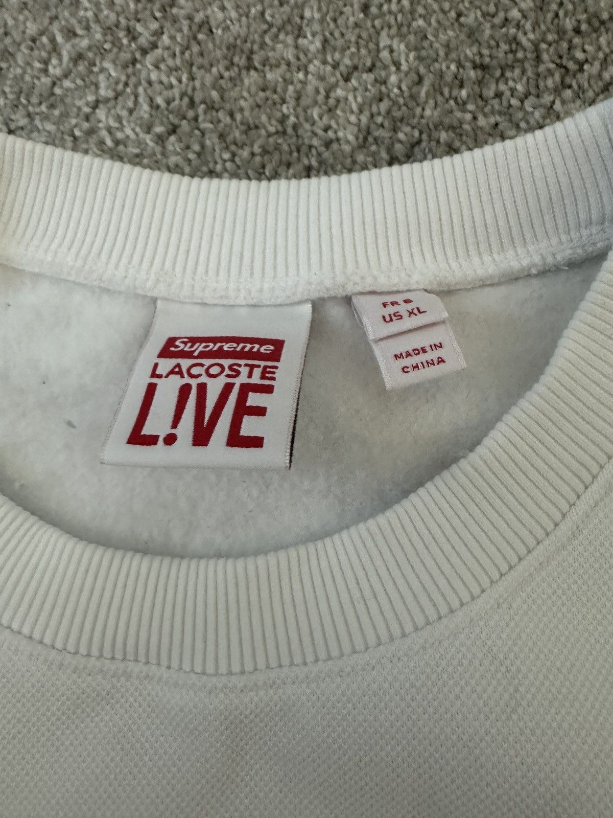 Lacoste × Supreme Supreme Lacoste Pique Crewneck Size US XL / EU 56 / 4 - 3 Thumbnail