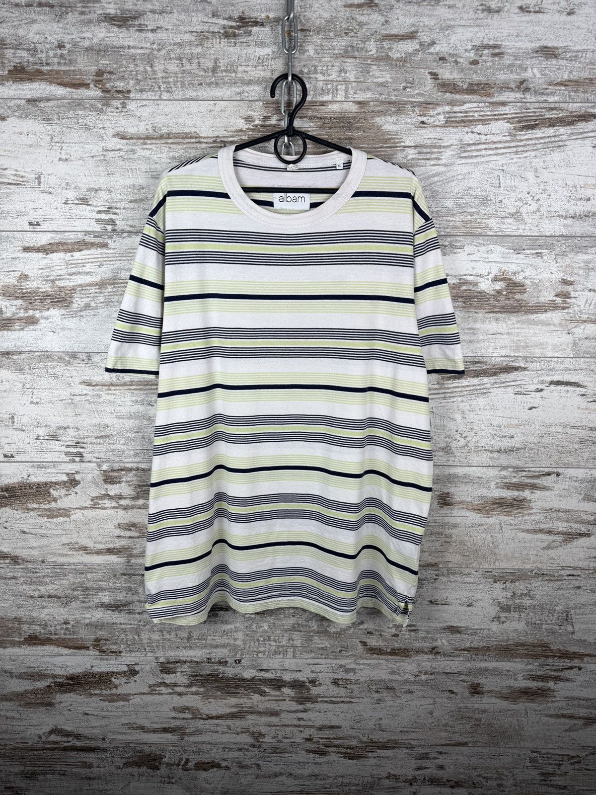 Albam Mens Albam T-shirt cotton striped tee size XL luxury Size US XL / EU 56 / 4 - 2 Thumbnail