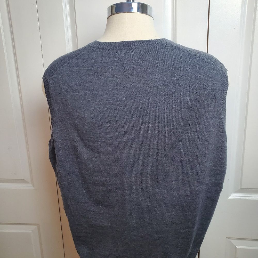 Faconnable Faconnable Charcoal V-Neck Sweater Vest Size US XXL / EU 58 / 5 - 2 Thumbnail