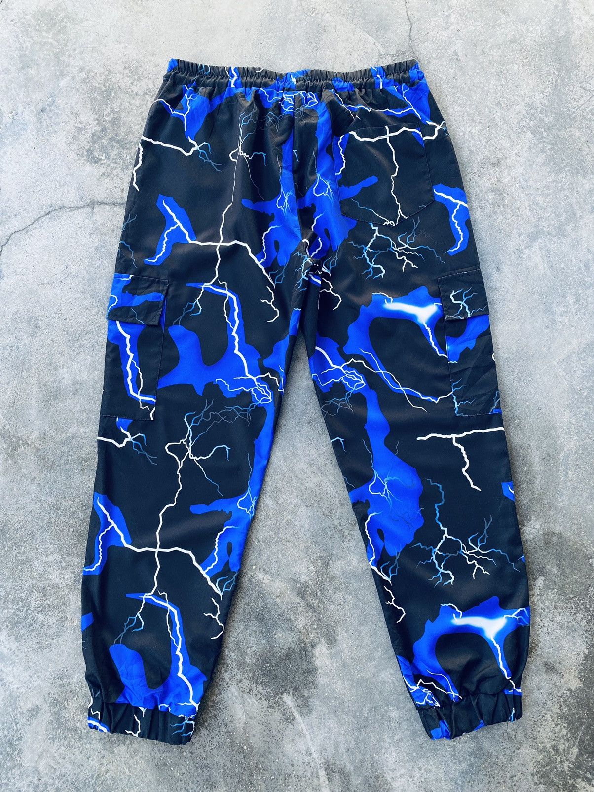 Japanese Brand Vintage Y2k Romwe Thunder Lightning Cargo Pants Polyester Size US 32 / EU 48 - 2 Thumbnail