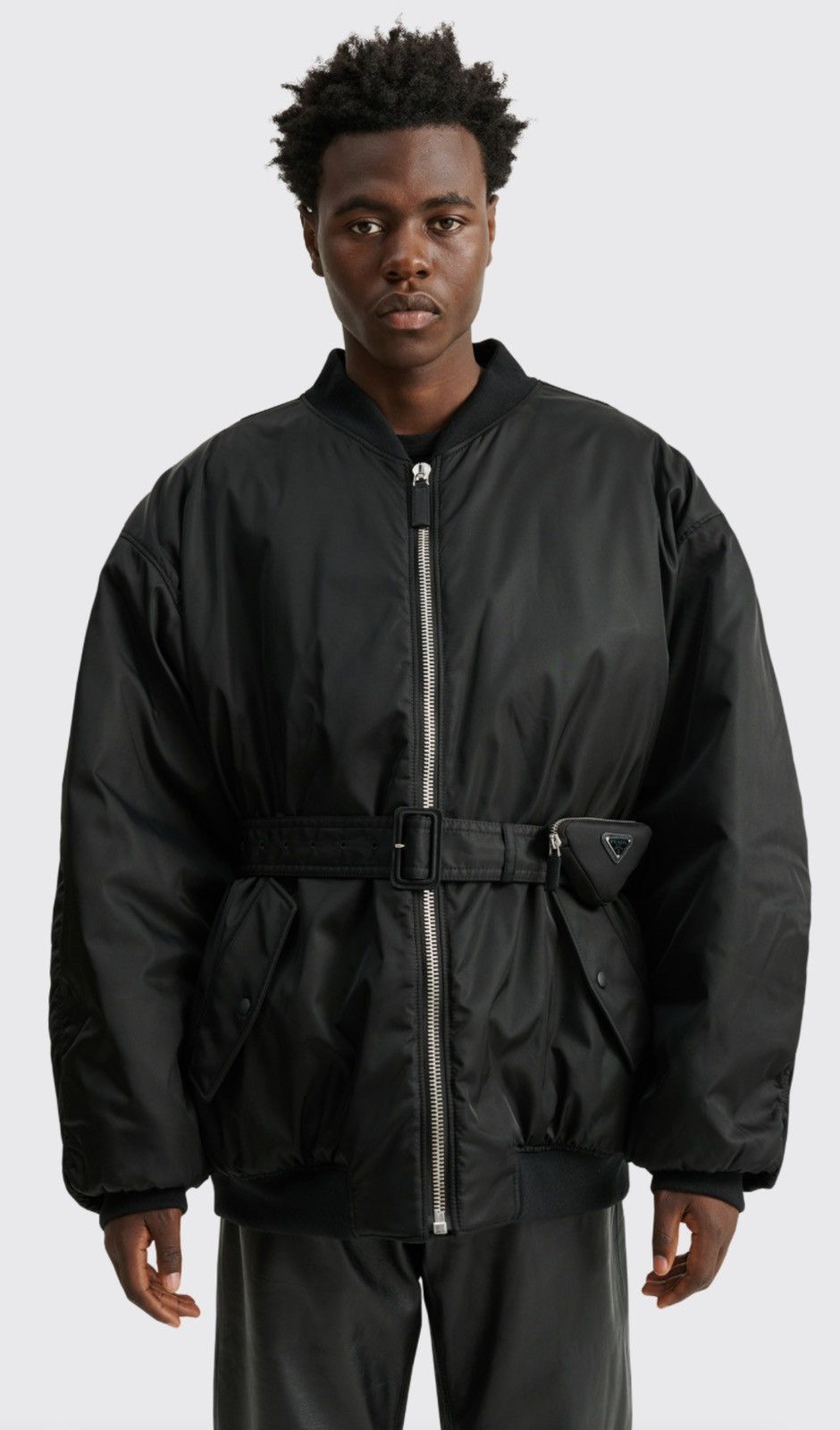 Prada Prada Oversized Bomber Jacket with belt size M Size US M / EU 48-50 / 2 - 2 Thumbnail
