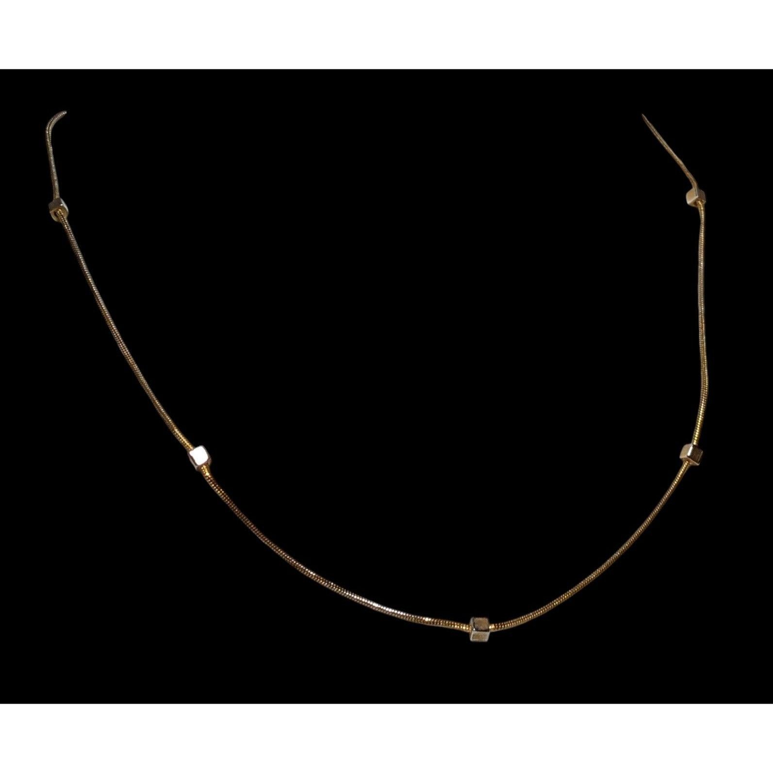 Other Minimalist Gold Chain Square Beaded Station Necklace Size ONE SIZE - 3 Thumbnail