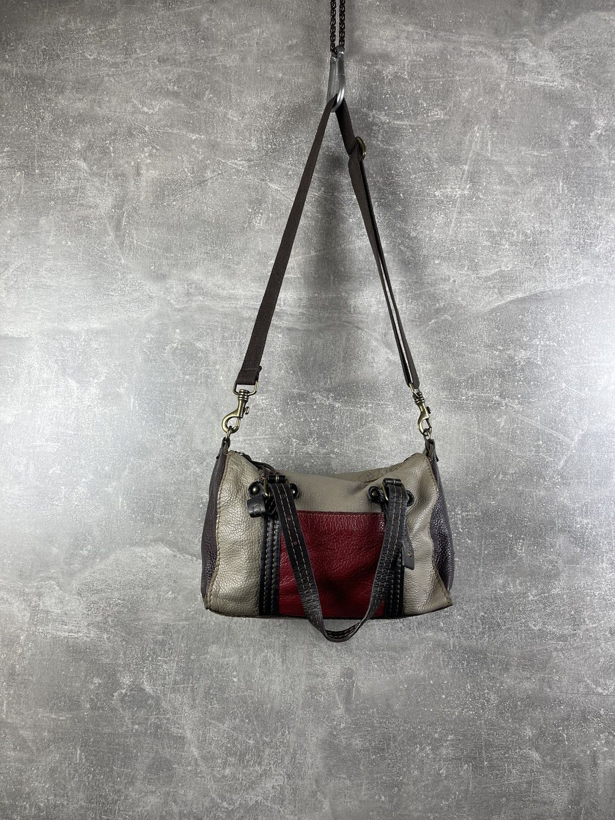 Genuine Leather Sofia C. Avant Garde Dark Brown Genuine Leather Shoulder Bag Size ONE SIZE - 5 Thumbnail