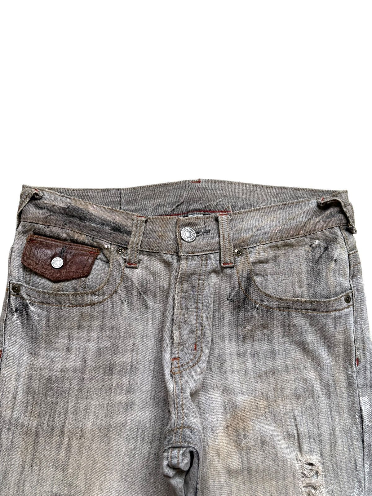 Japanese Brand Vintage Japanese Brand Paint Rusty Mud Wash Ripped Jeans Size US 32 / EU 48 - 4 Thumbnail