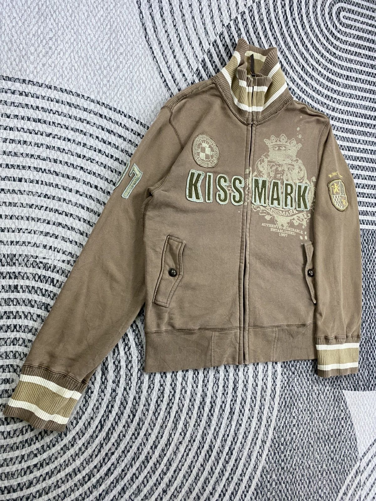 Japanese Brand Vintage Kissmark Big Spellout Patches Fullzip Jacket Size US M / EU 48-50 / 2 - 5 Thumbnail