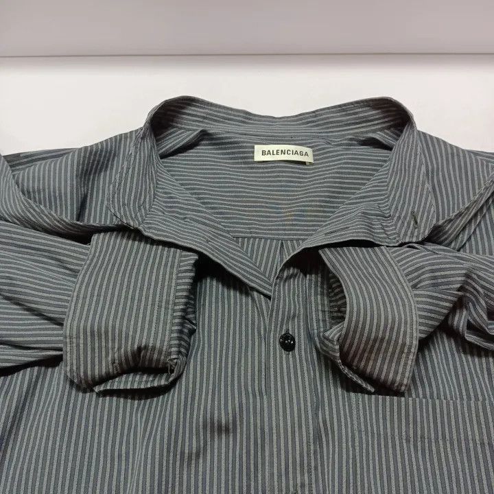 Balenciaga Balenciaga Balenciaga Striped Casual Shirt in Blue -2507 Size US S / EU 44-46 / 1 - 5 Thumbnail