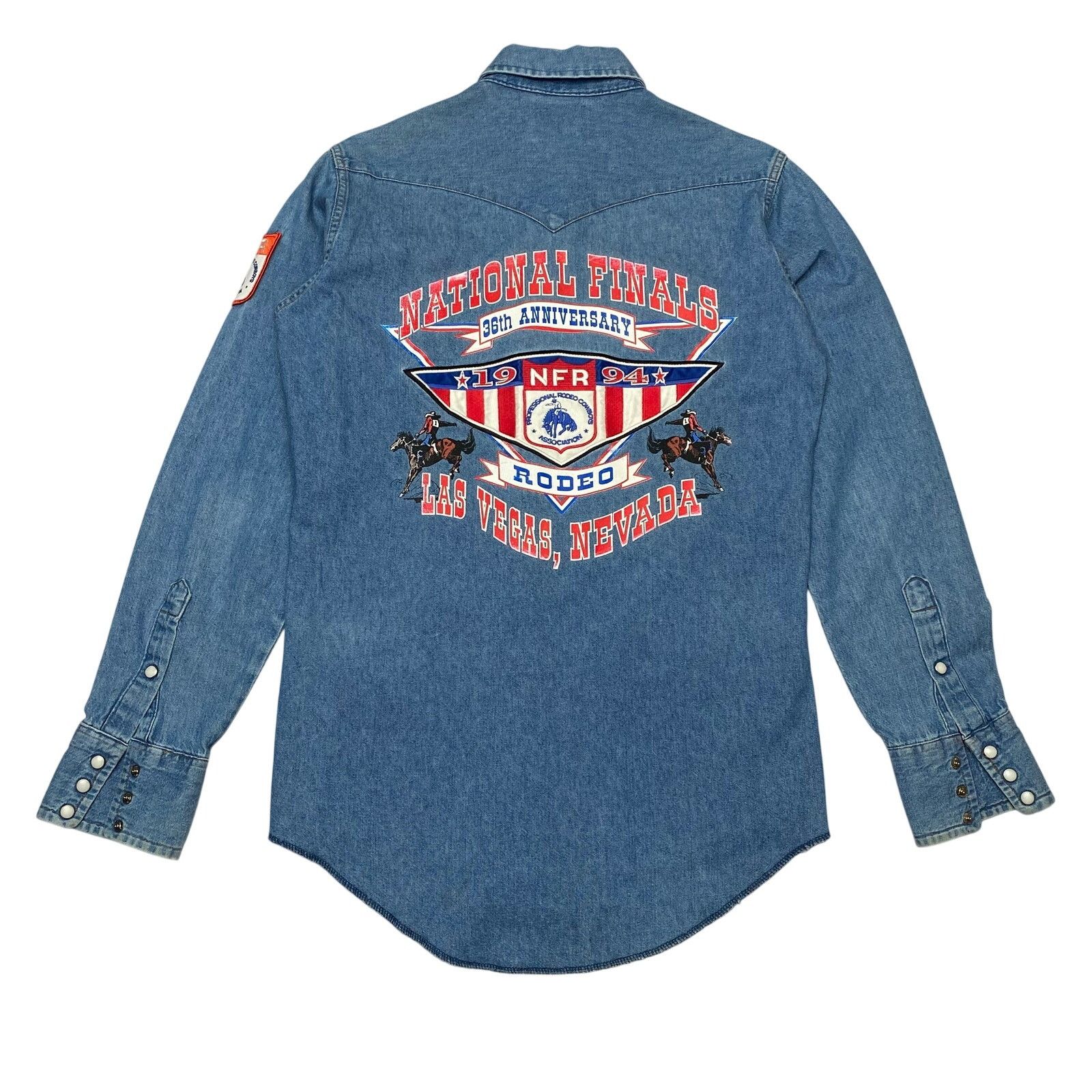 Vintage × Wrangler Vintage 1994 Wrangler NFR National Finals Rodeo Denim Small Size US S / EU 44-46 / 1 - 1 Thumbnail