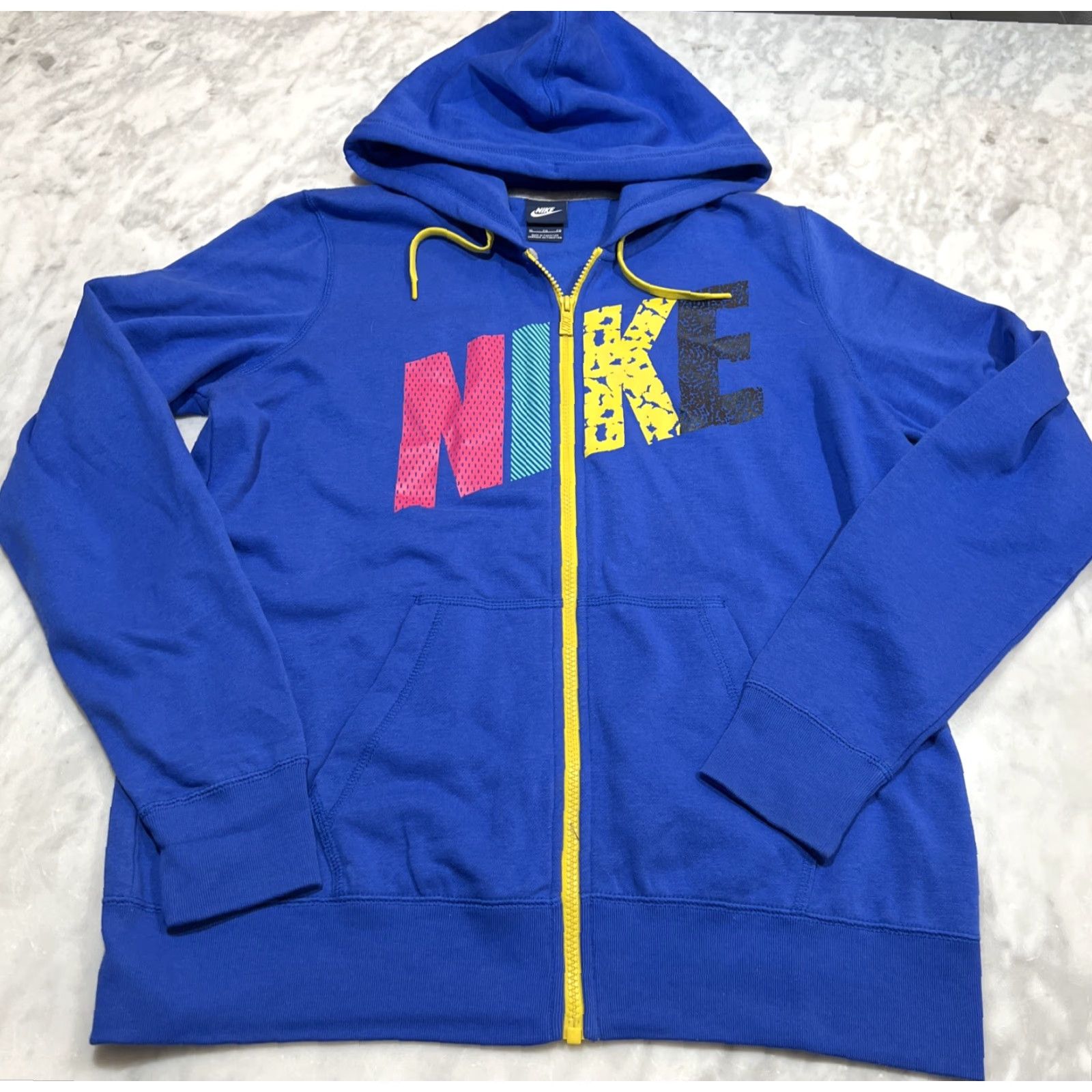 Nike VINTAGE Nike Hoodie Full Zip Shirt Men XL Blue 678888-480 90s Graphic Pockets Basketball Gym Size US XL / EU 56 / 4 - 2 Thumbnail