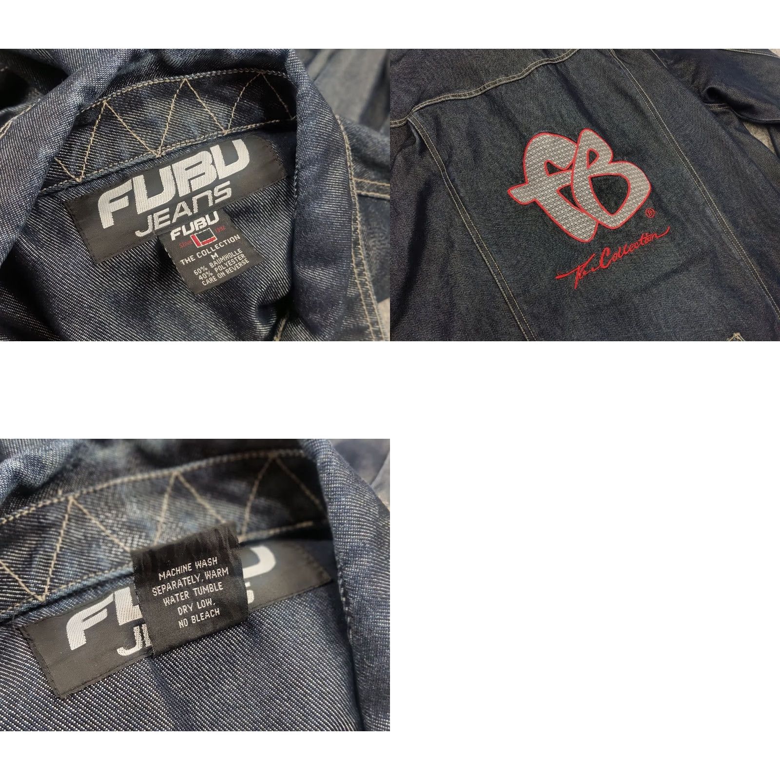 Fubu VINTAGE FUBU Denim Jacket Main Selling Point Indigo Blue Y2K Logo Collection Mens L Blue 90s Hip Hop Jacket Size US L / EU 52-54 / 3 - 9 Thumbnail