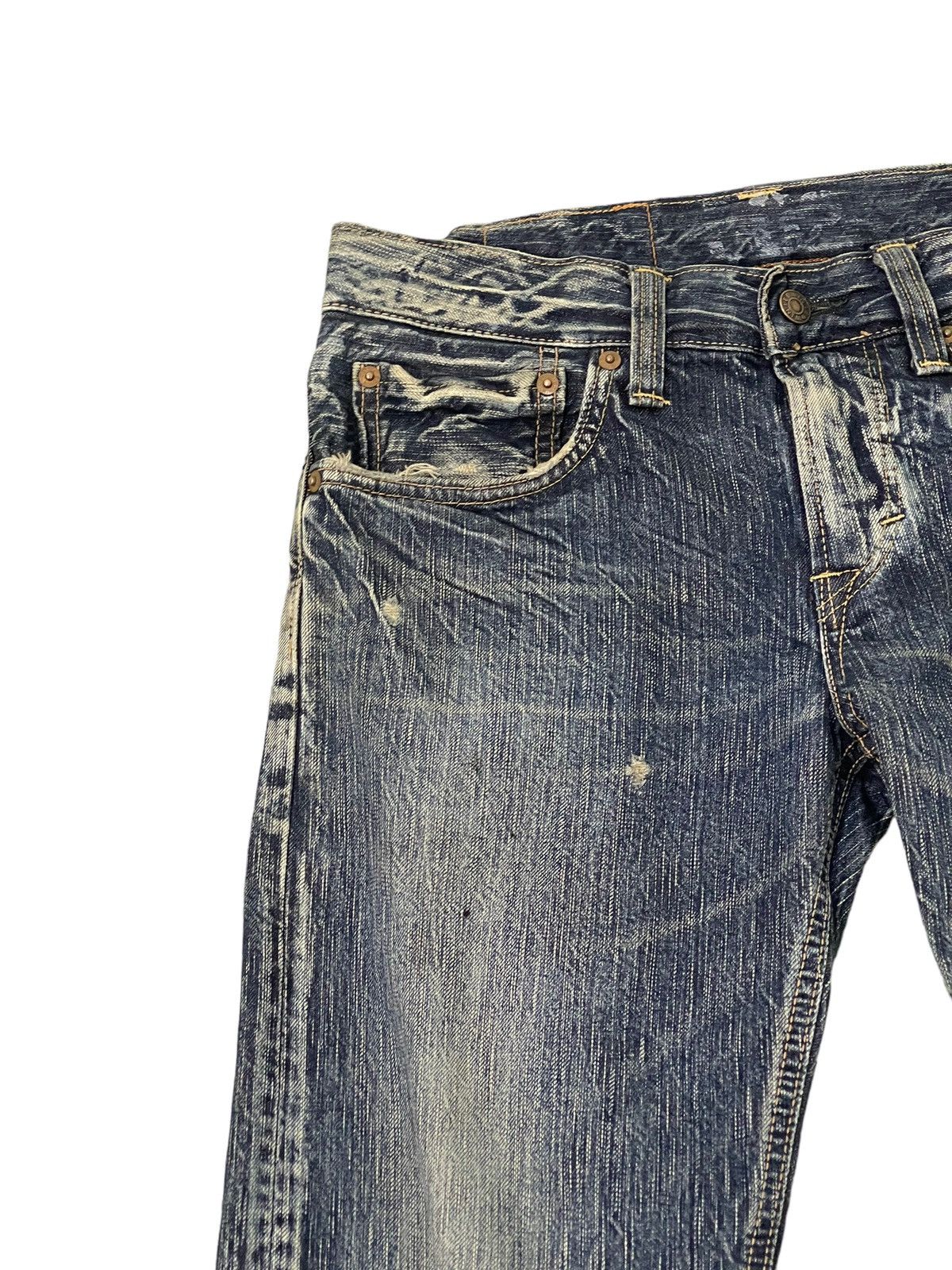 Edwin Stone Wash Jeans Edwin Japan Faded Distress Slim 8🟦2 Size US 31 - 6 Thumbnail