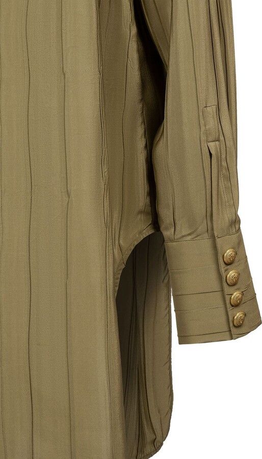 Balmain o1y0625 Solid Color Shirt in Military Green Size XS / US 0-2 / IT 36-38 - 6 Thumbnail