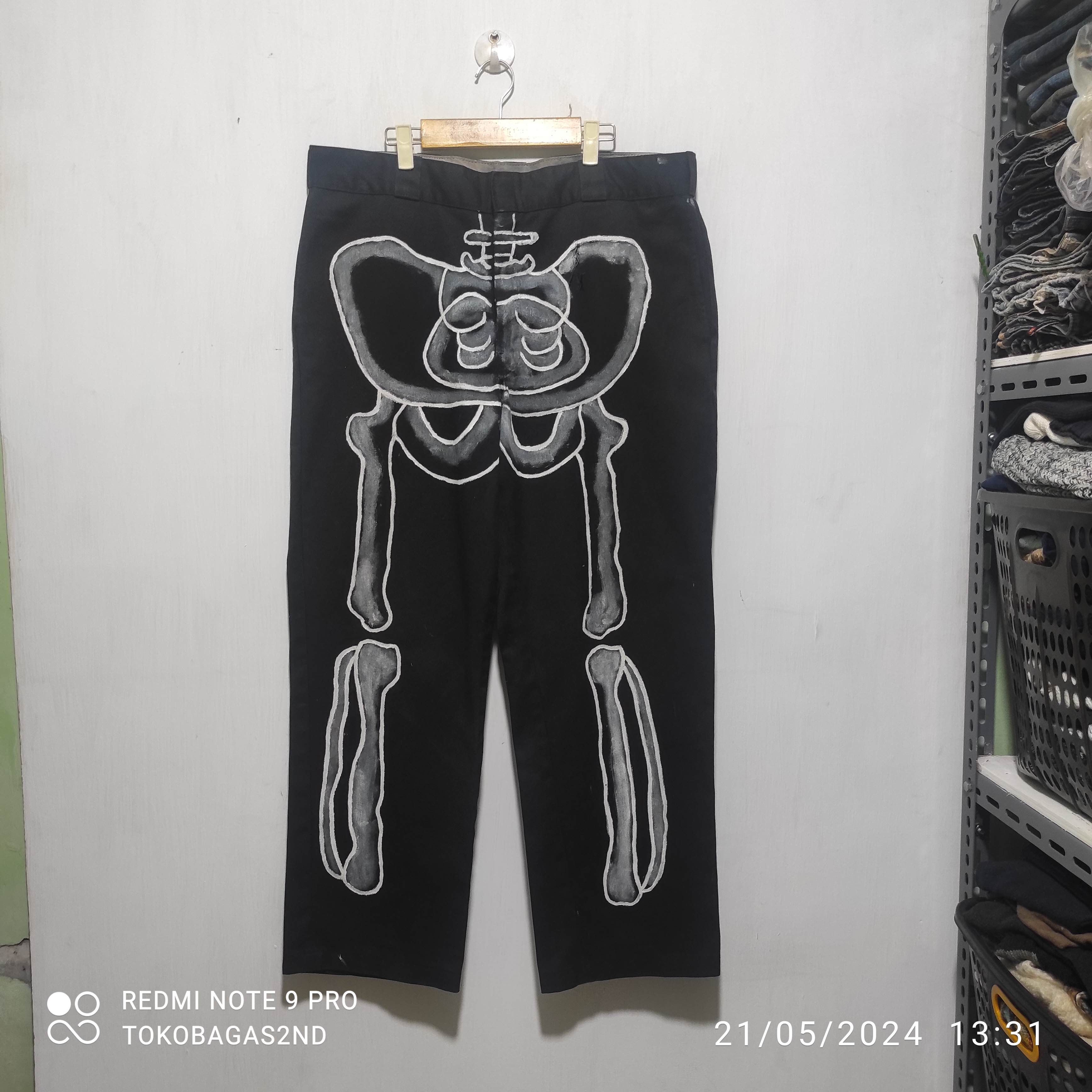 Dickies Dickies 874 Skeleton Custom Black Baggy Pants Size US 34 / EU 50 - 1 Thumbnail
