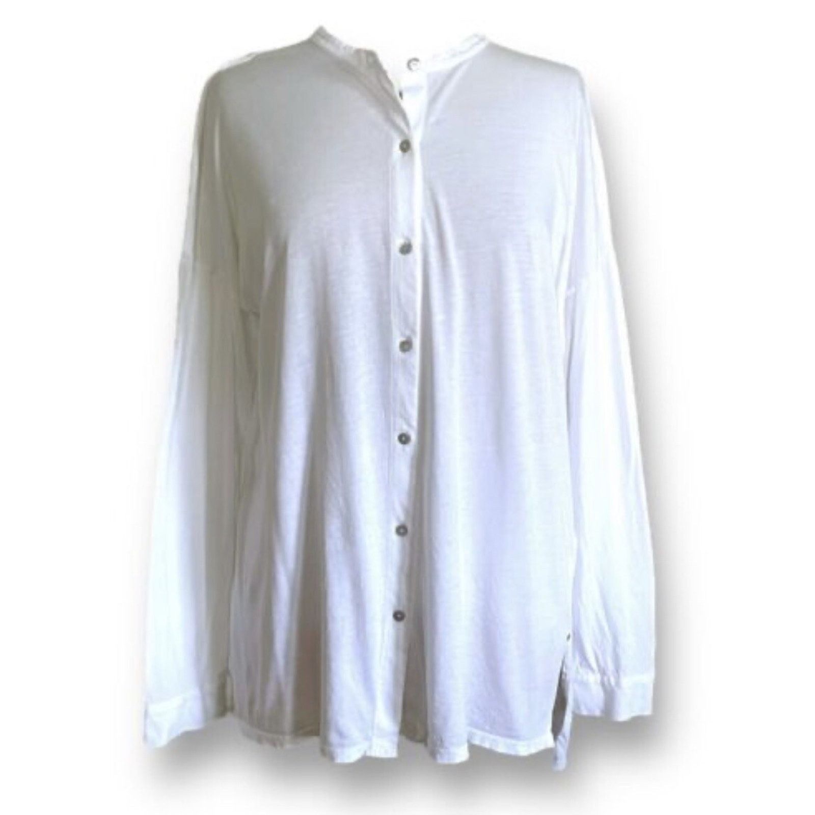 Eileen Fisher Eileen Fisher Tunic Top White Organic Cotton S A001443 Size S / US 4 / IT 40 - 1 Thumbnail
