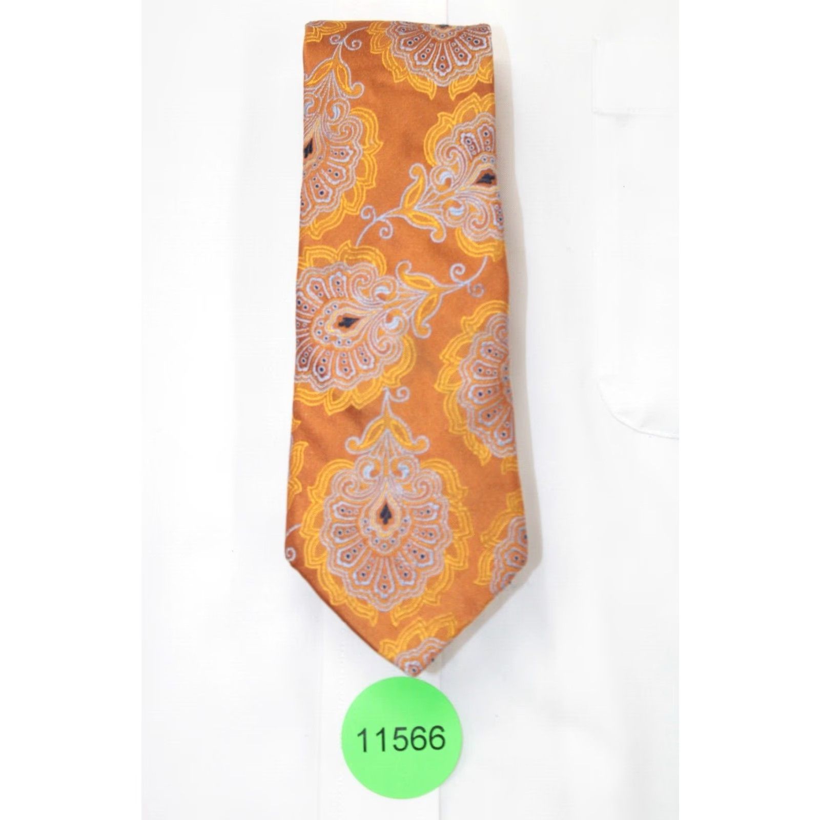 Ike Behar IKE BEHAR Tie Men Silk Necktie Orange Floral Geometric Handmade USA 59" 3" Classic Designer Abstract Vintage No (Pre-Owned) Size ONE SIZE - 6 Thumbnail