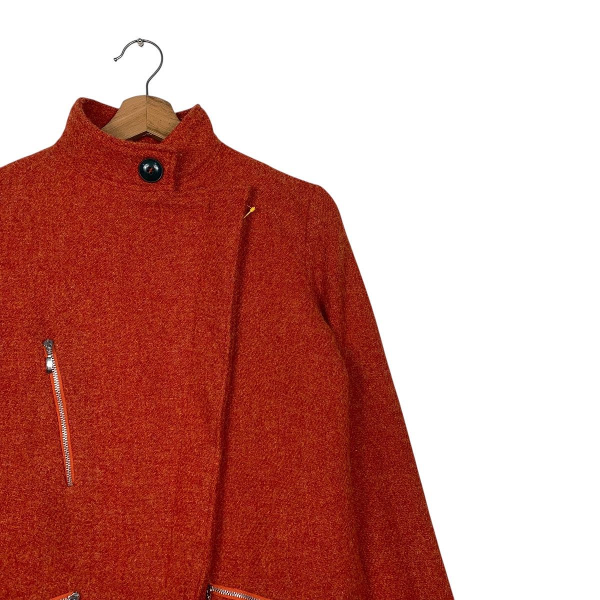 Harris Tweed Pret Pour Partir x Harris Tweed Wool Orange Coat Size XXS / US 00 / IT 34 - 5 Thumbnail
