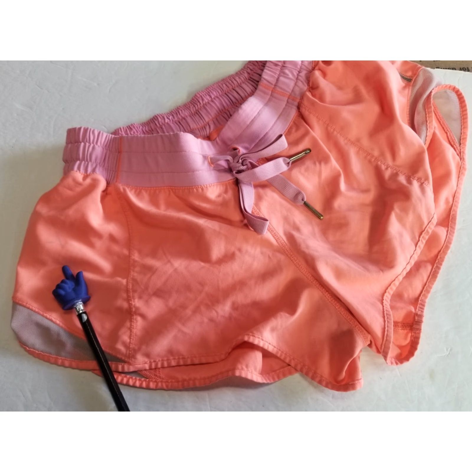 Lululemon Lululemon Women's Athletic Short Lined Orange 6 Running Gym Pockets Elastic Waist Size 28" / US 6 / IT 42 - 7 Thumbnail