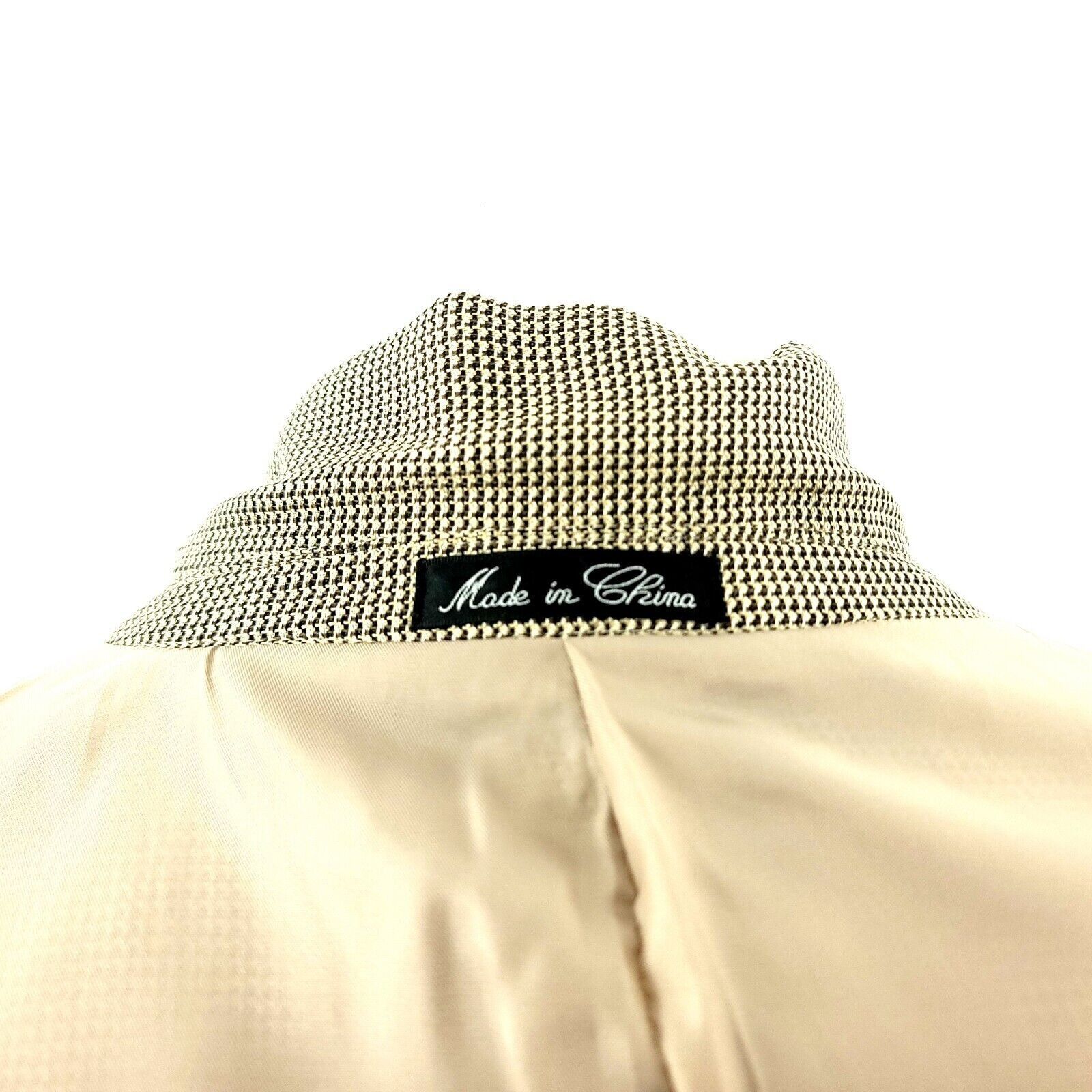 Adolfo Dominguez Adolfo Silk Wool 3 Button Sport Coat 44R Black Tan Nailshead Size 44R - 11 Thumbnail