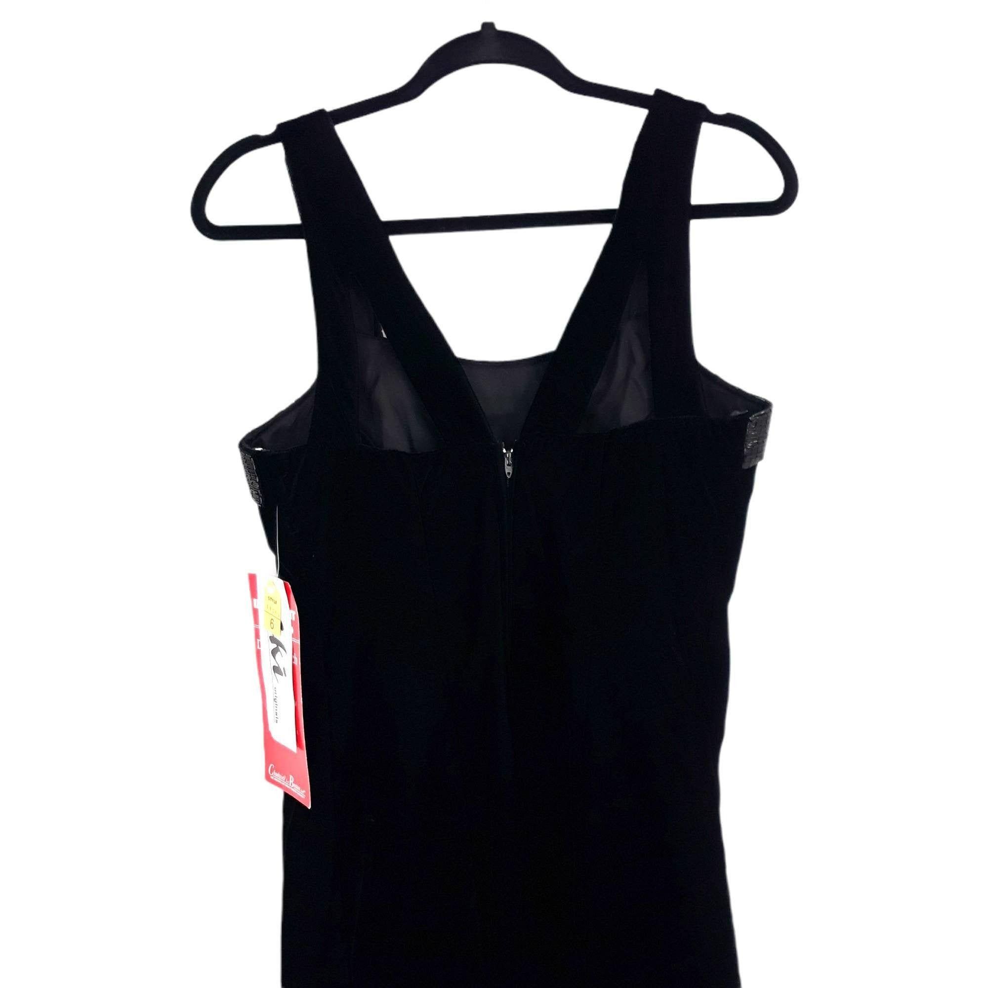 Vintage Vtg 80's Dress Formal Velvet Beaded Black Sz S Knee Length Size S / US 4 / IT 40 - 7 Thumbnail
