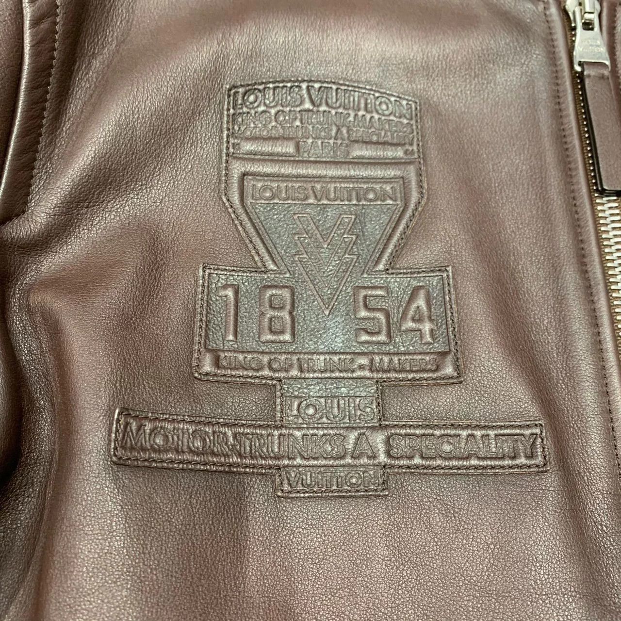 Louis Vuitton LV Brown 1854 Badge Leather Jacket Size US L / EU 52-54 / 3 - 6 Thumbnail
