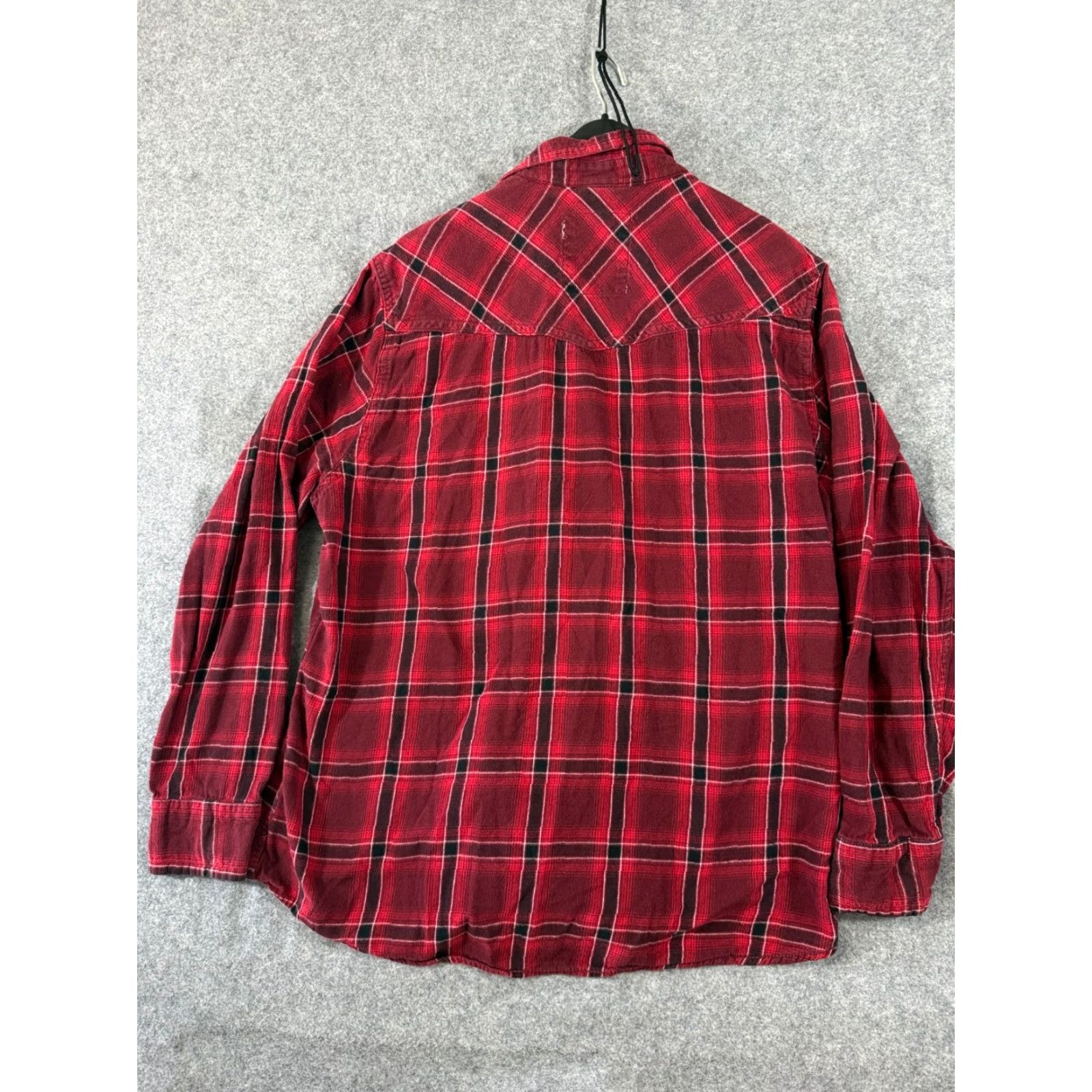 CO VINTAGE Roebuck & Co Western Shirt Mens 2XL Red Plaid Flannel Pearl Snap Long Sleeve Pockets Cowboy Mens Size US XXL / EU 58 / 5 - 7 Thumbnail