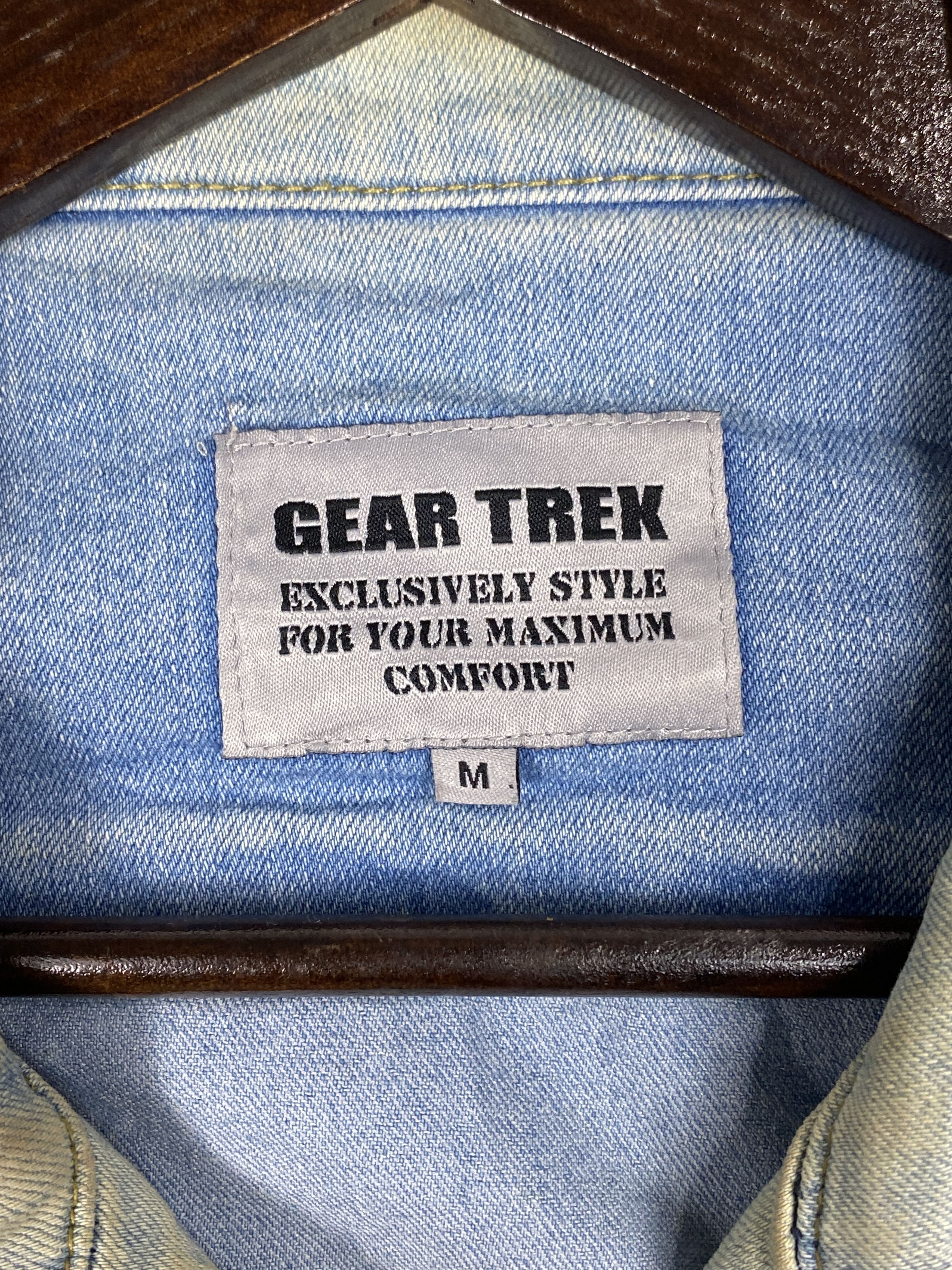 Japanese Brand Vintage Gear Trek Zip Up Light Blue Denim Jacket PJ2594 Size US M / EU 48-50 / 2 - 7 Thumbnail