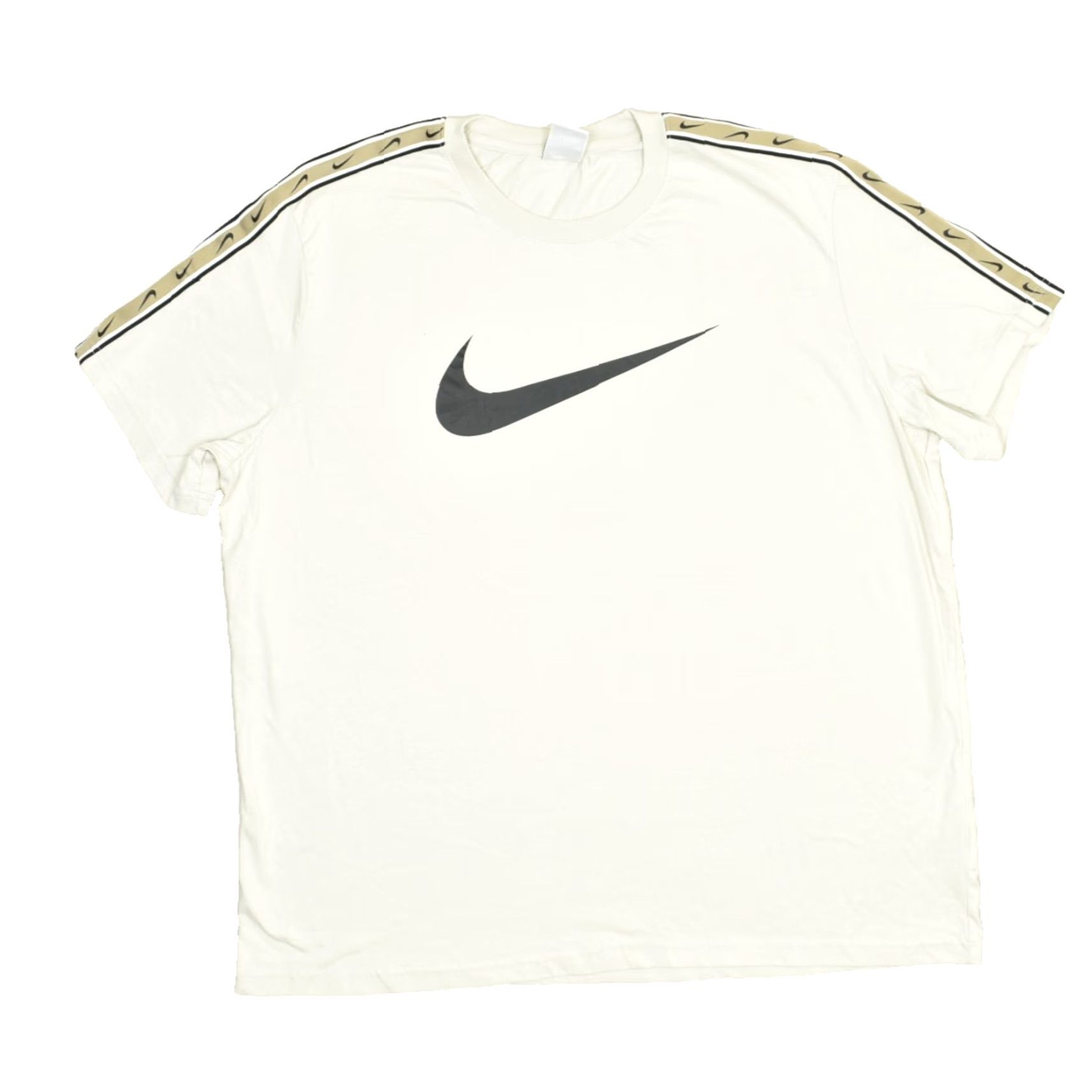 Nike Nike Men's T-Shirt White Black Gold Swoosh Stripes XXL Regular Size Short Sleeve Crew Neck Shirt Size US XXL / EU 58 / 5 - 2 Thumbnail