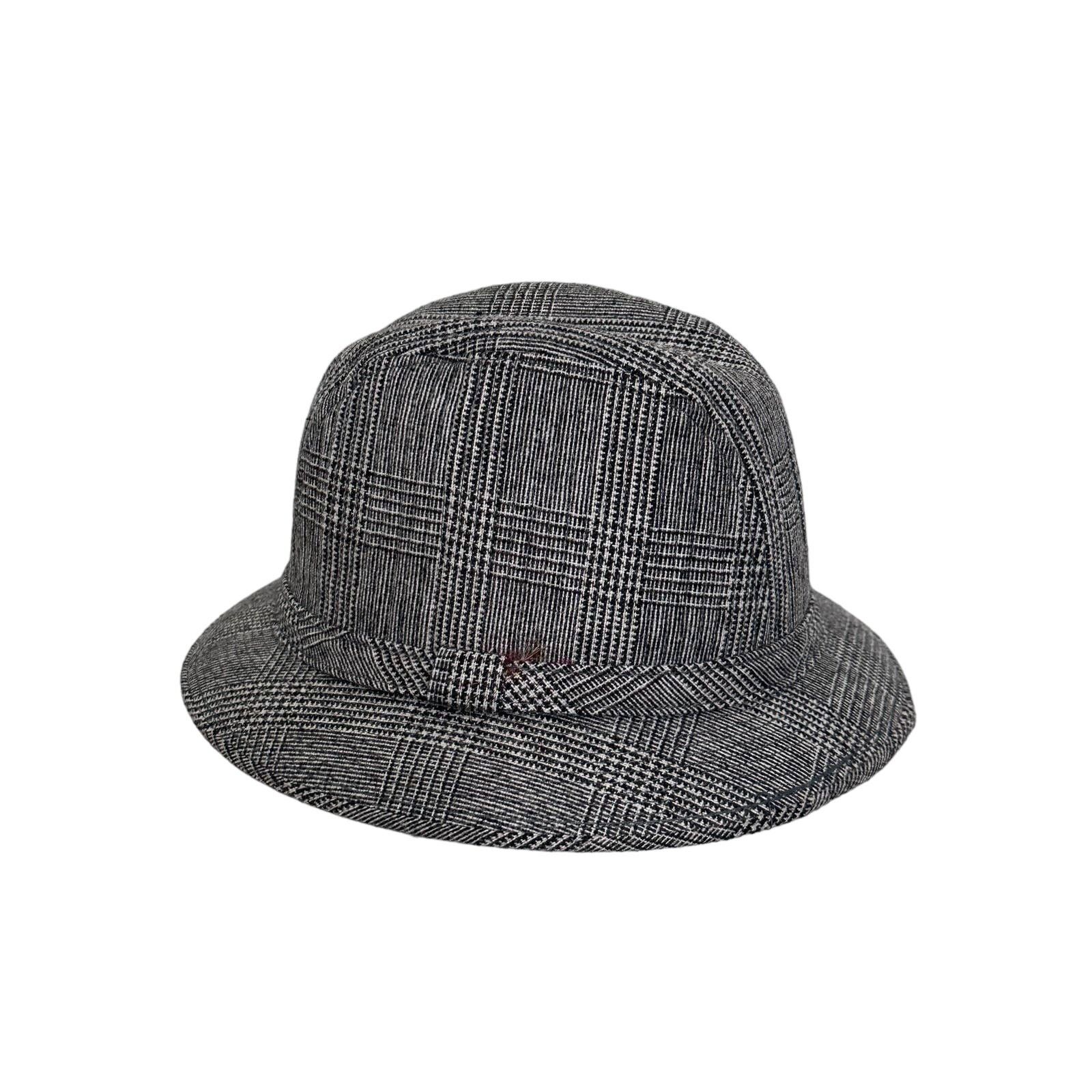 Vintage Vintage 1960s Mens Glen Check Wool Fedora Hat Mod Style Size ONE SIZE - 3 Thumbnail