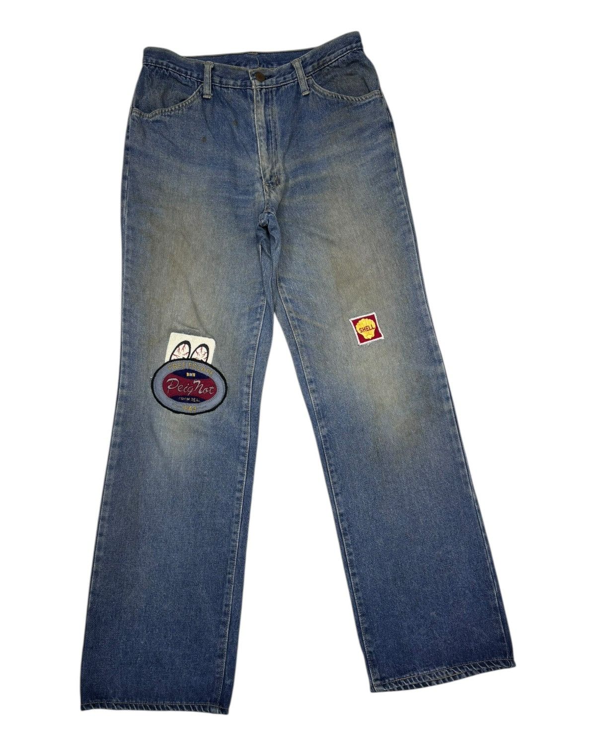 Japanese Brand × Jean Vintage Japanese Brand Mooneyes Patches Loose Fit Denim Jean Size US 30 / EU 46 - 3 Thumbnail