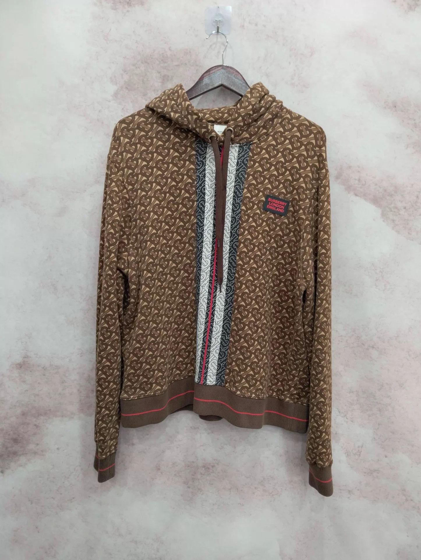 Burberry Burberry Striped TB Monogram Hoodie L 95 New Size L / US 10 / IT 46 - 1 Thumbnail