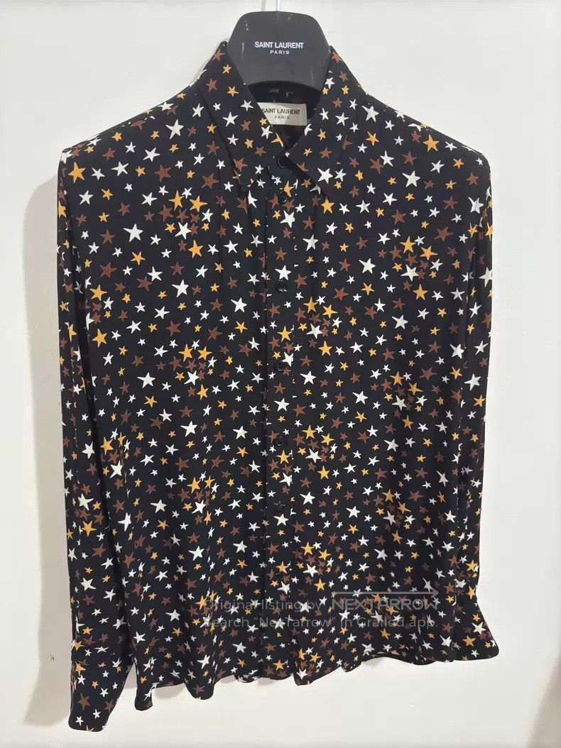 Saint Laurent Paris Saint Laurent Paris Size 39 Viscose All-over Star Black an Size US L / EU 52-54 / 3 - 3 Thumbnail