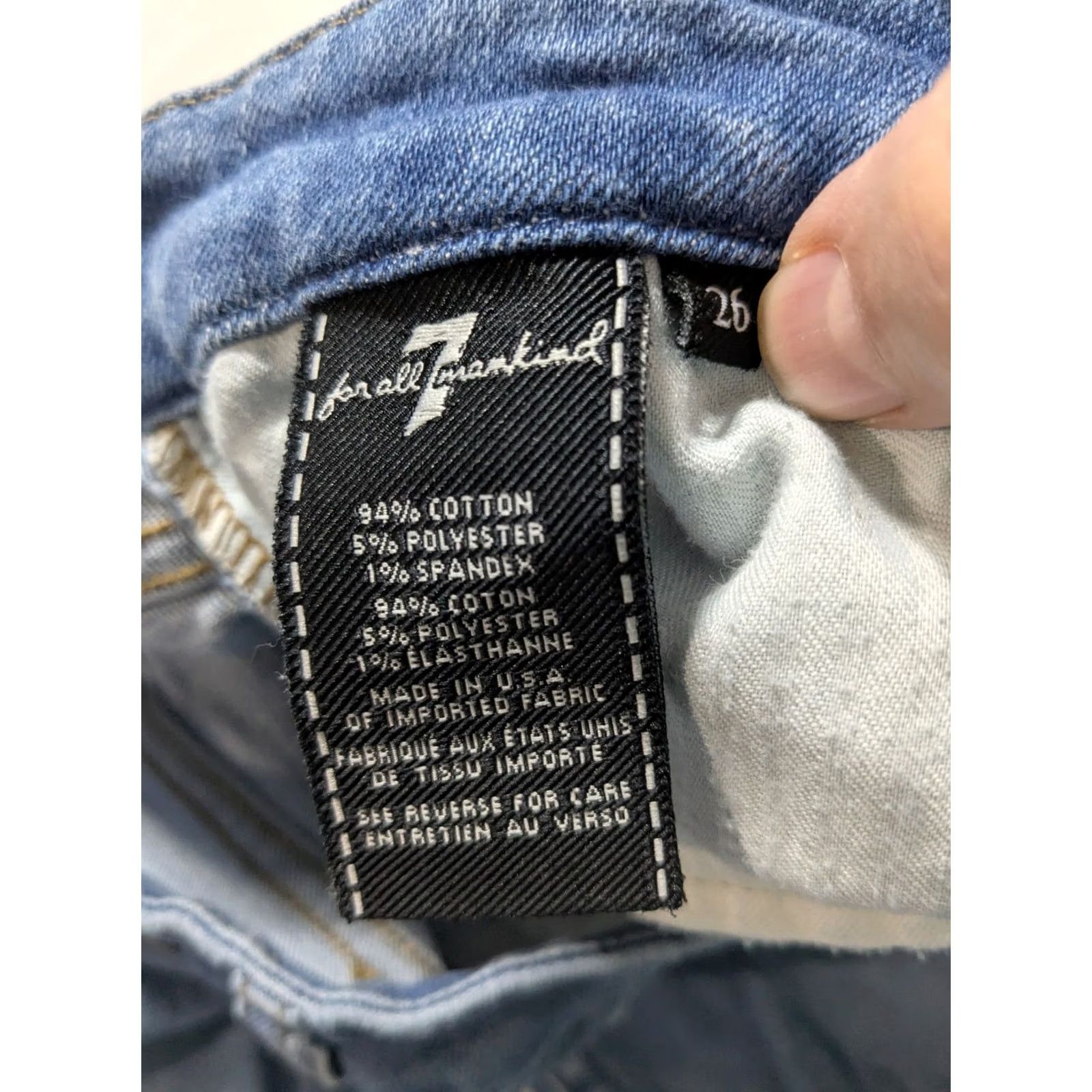 7 For All Mankind 7 For All Mankind The Ankle Skinny Jeans Women 26 Stretch Denim Blue MADE USA 27 in Waist 27 in Inseam Slim Fit Feminine Comfort Size 26" / US 2 / IT 38 - 6 Thumbnail