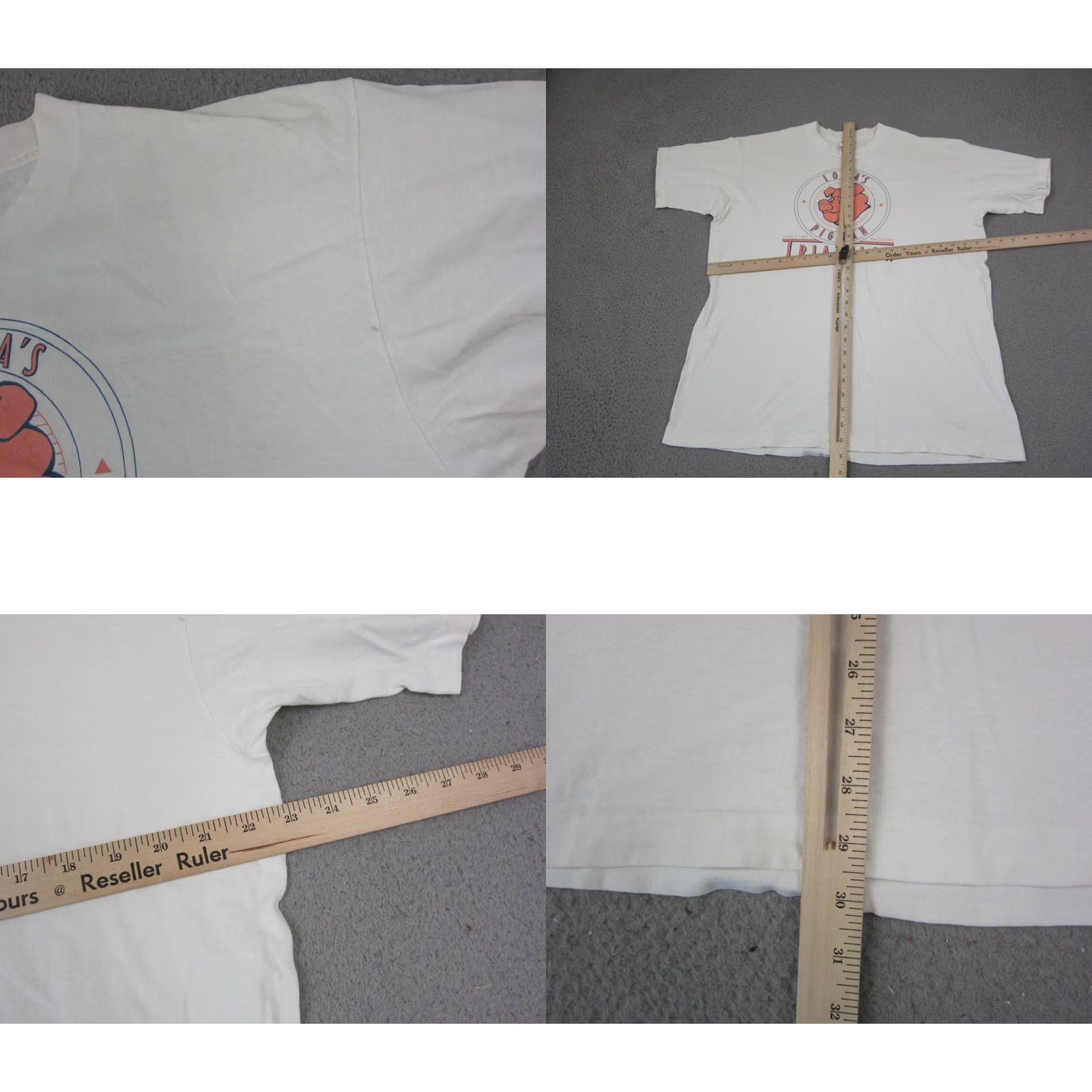 Fruit Of The Loom Vintage Fruit of the Loom Iowas Pigman T-Shirt XL Mens White 90s Audit: 1990s Summer Short Sleeve Crew Neck Logo 1994 USA Size US XL / EU 56 / 4 - 8 Thumbnail