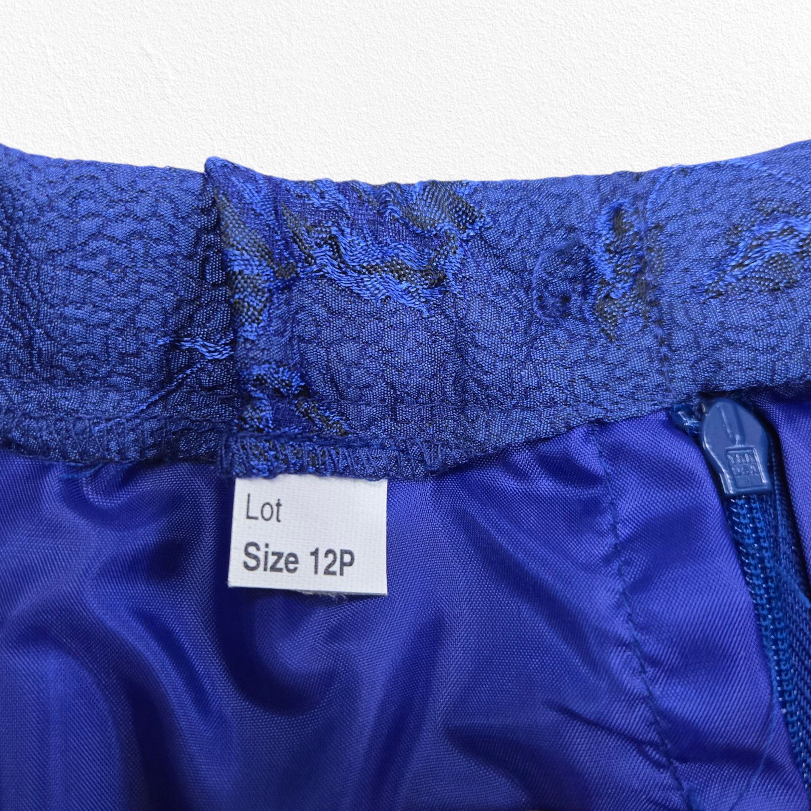 Vintage 80s Royal Blue Jacquard Skirt Suit 12P Size 34" / US 12 / IT 48 - 14 Thumbnail