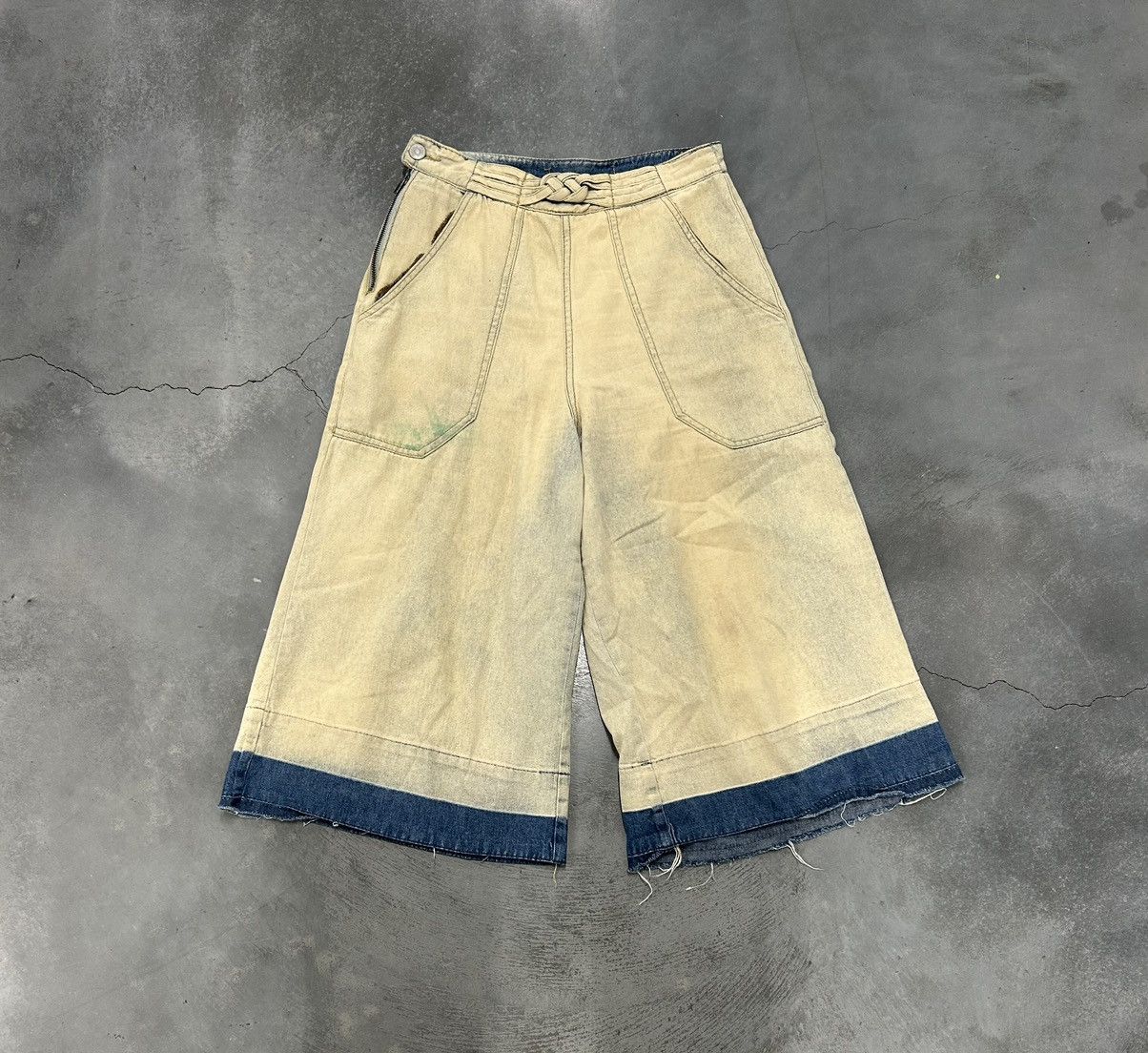 Other Tan and blue wide leg denim shorts Size US 38 / EU 54 - 1 Thumbnail