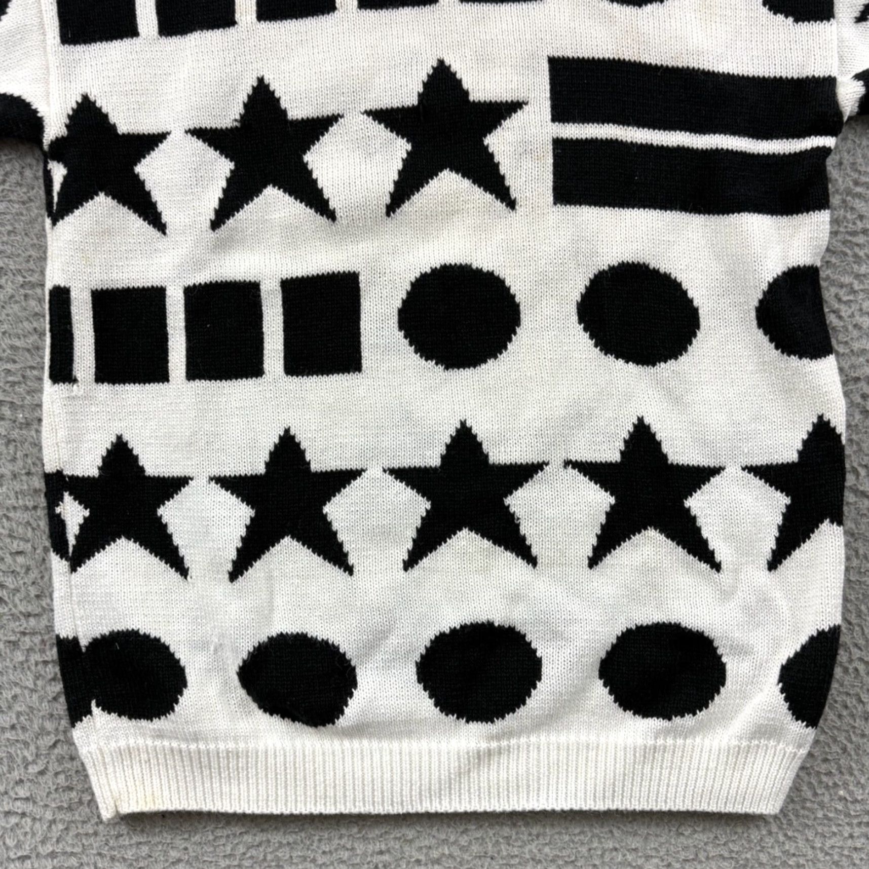 Vintage VINTAGE IB Diffusion Sweater Women Medium White Abstract 80s Rib Knit Pullover Size XL / US 12-14 / IT 48-50 - 2 Thumbnail