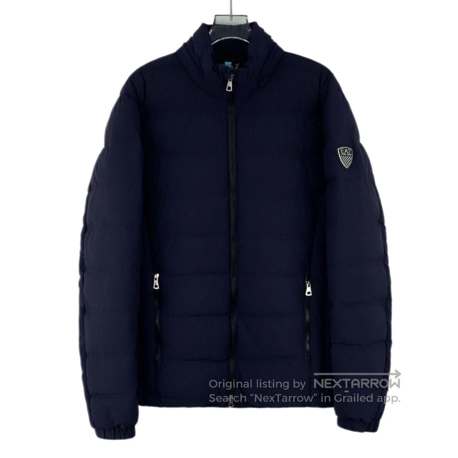 Armani Armani Dark Blue Badge Design Stand Collar Zipper Long-Sle Size US M / EU 48-50 / 2 - 1 Thumbnail